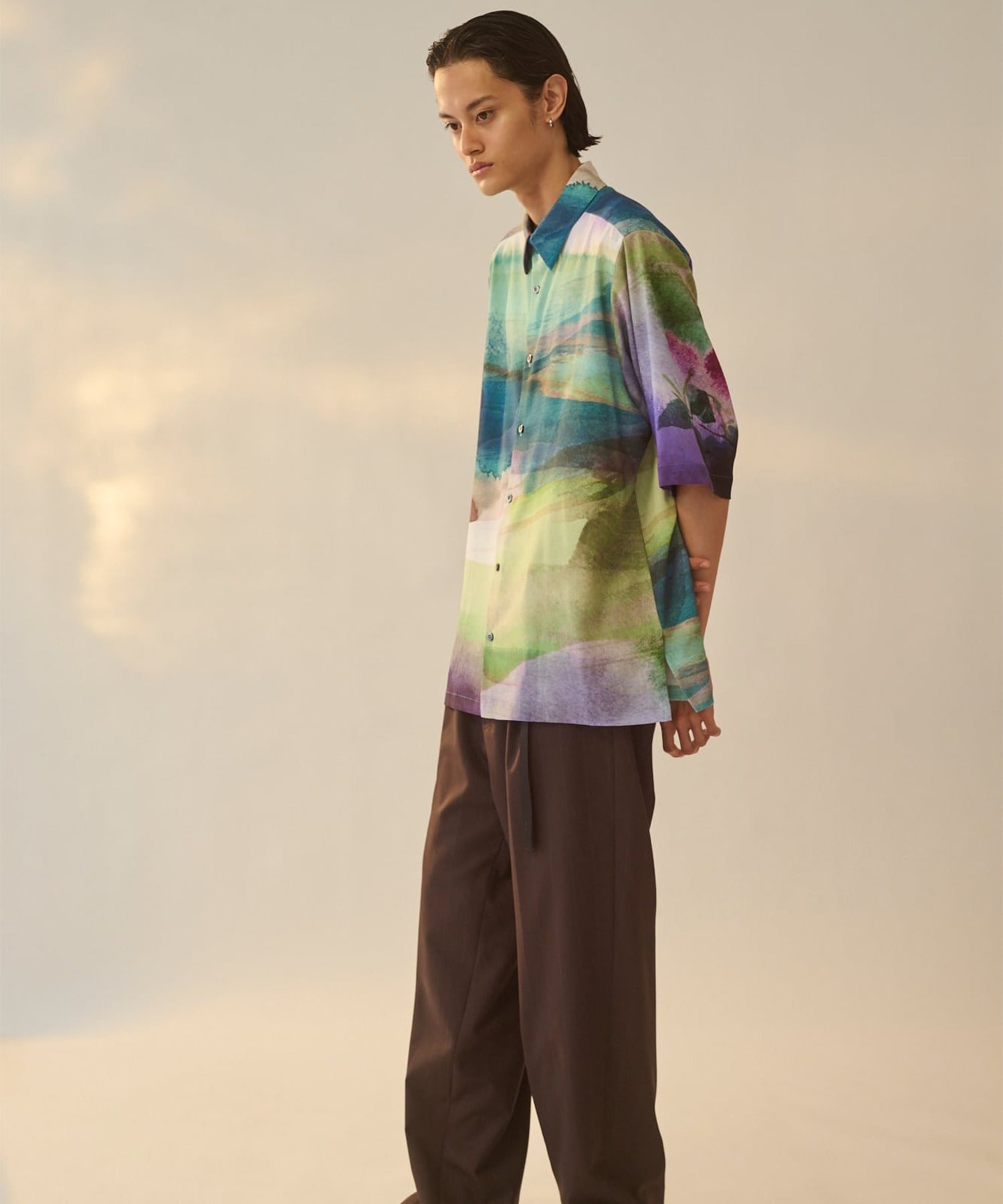 Regular Collar Half Sleeve Shirt UJOH HOMME