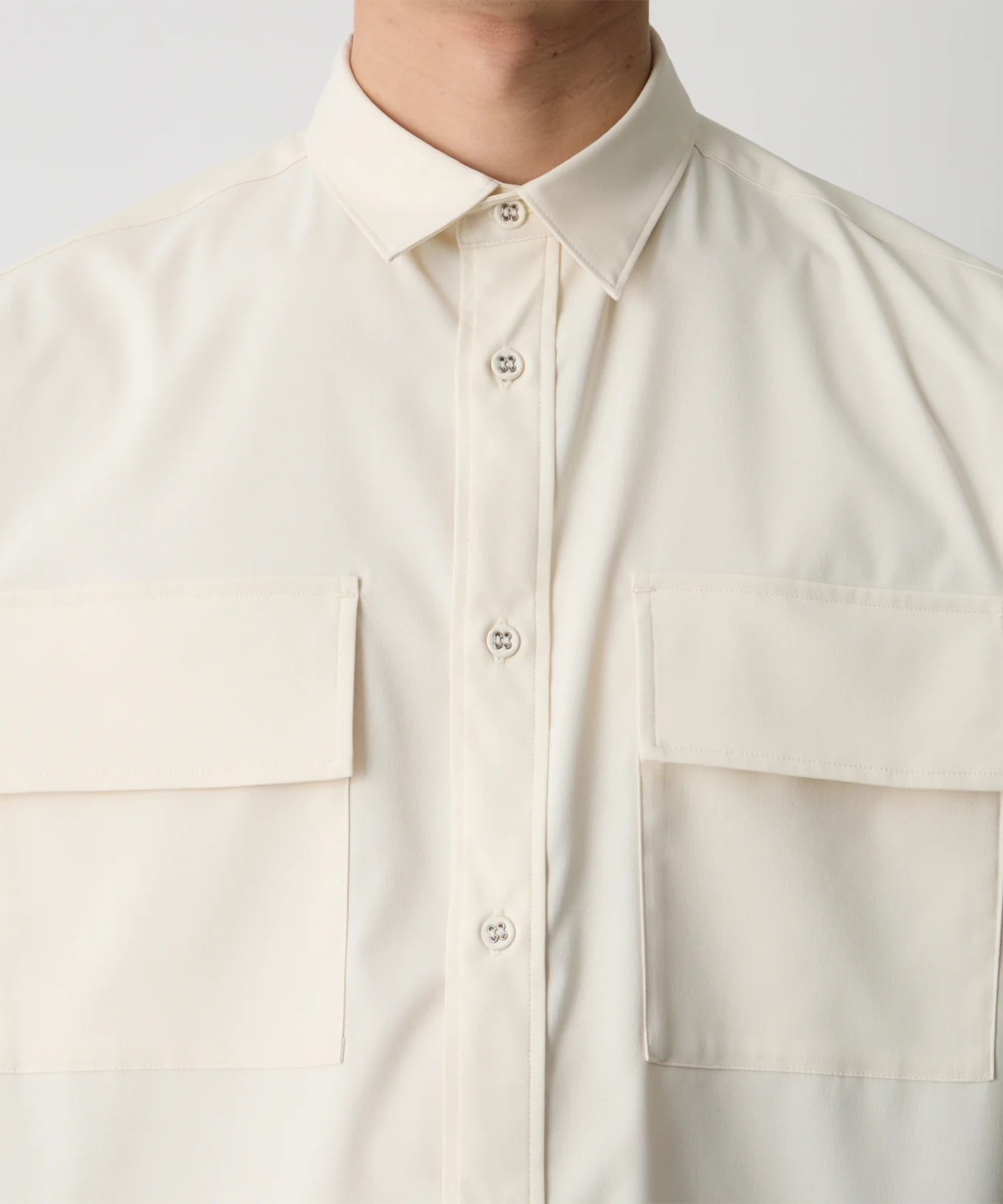 REGULAR COLLAR HALF SLEEVE SHIRT White Mountaineering