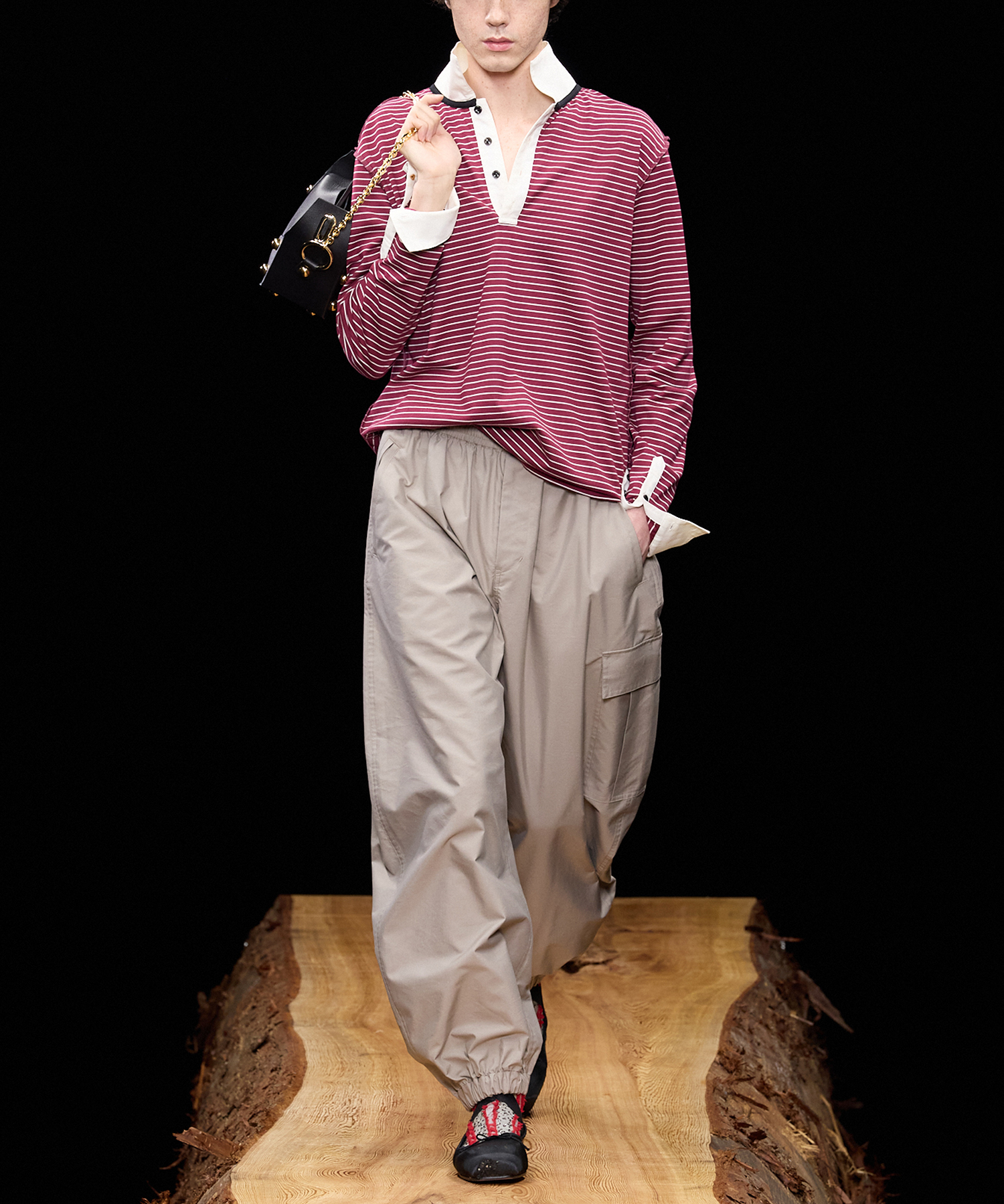 OPPOSITE STRIPE PULLOVER SHIRT MASU