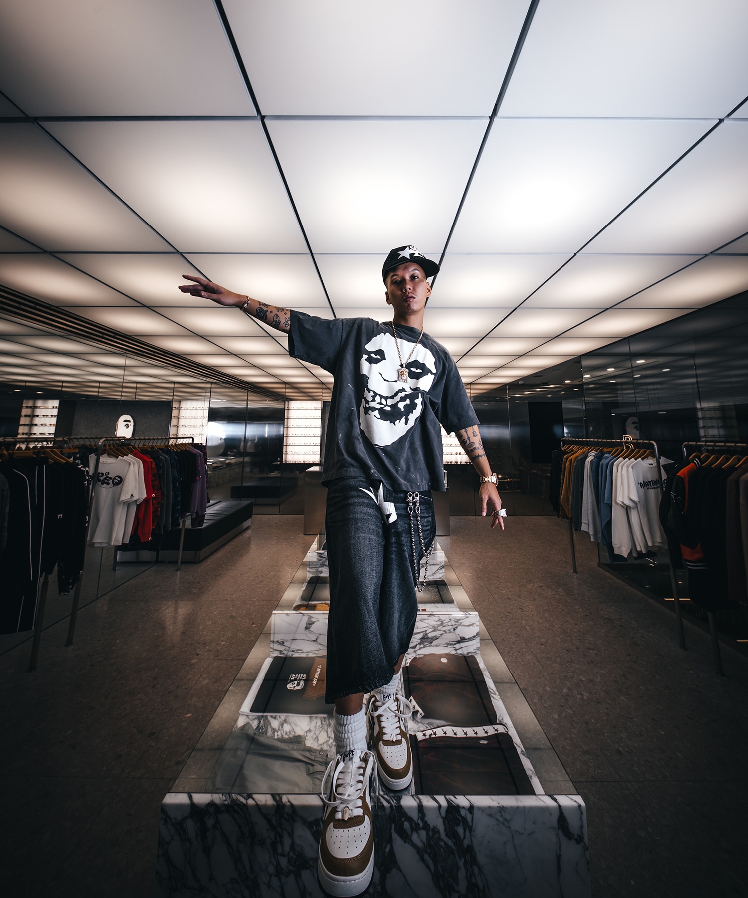 SM-MK8-0000-C49/BAPE_SS T-SHIRT/ALWAYS LOVE/BK SAINT M××××××