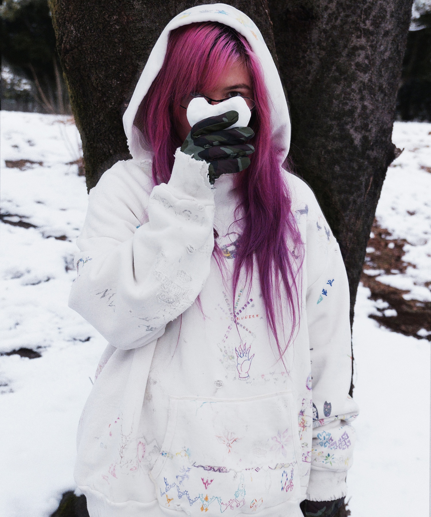 SM-MK8-0000-C17/COCO_DOUBLE FACE HOODIE/WHT SAINT M××××××