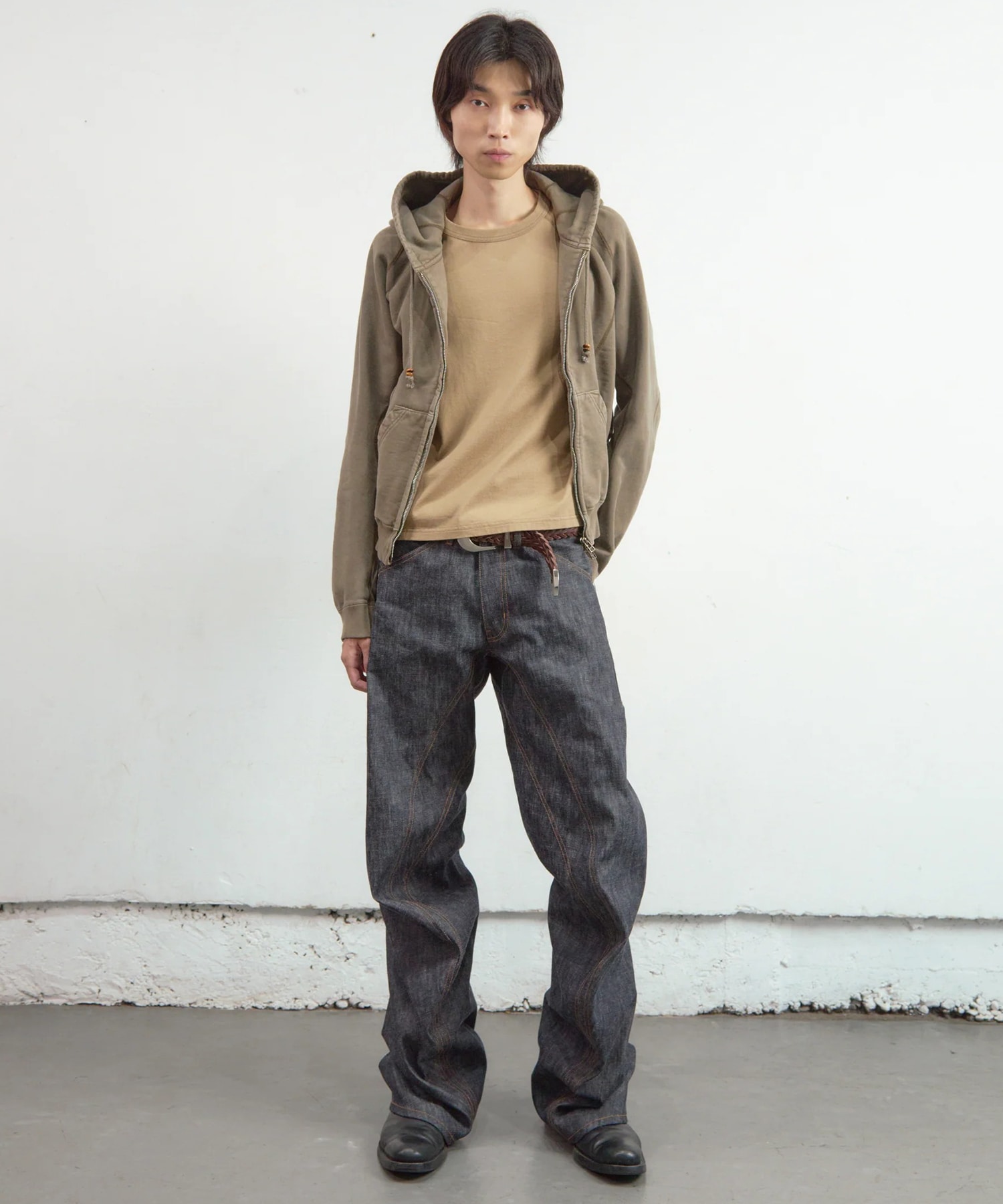 PANELED ZIP UP HOODIE NVRFRGT