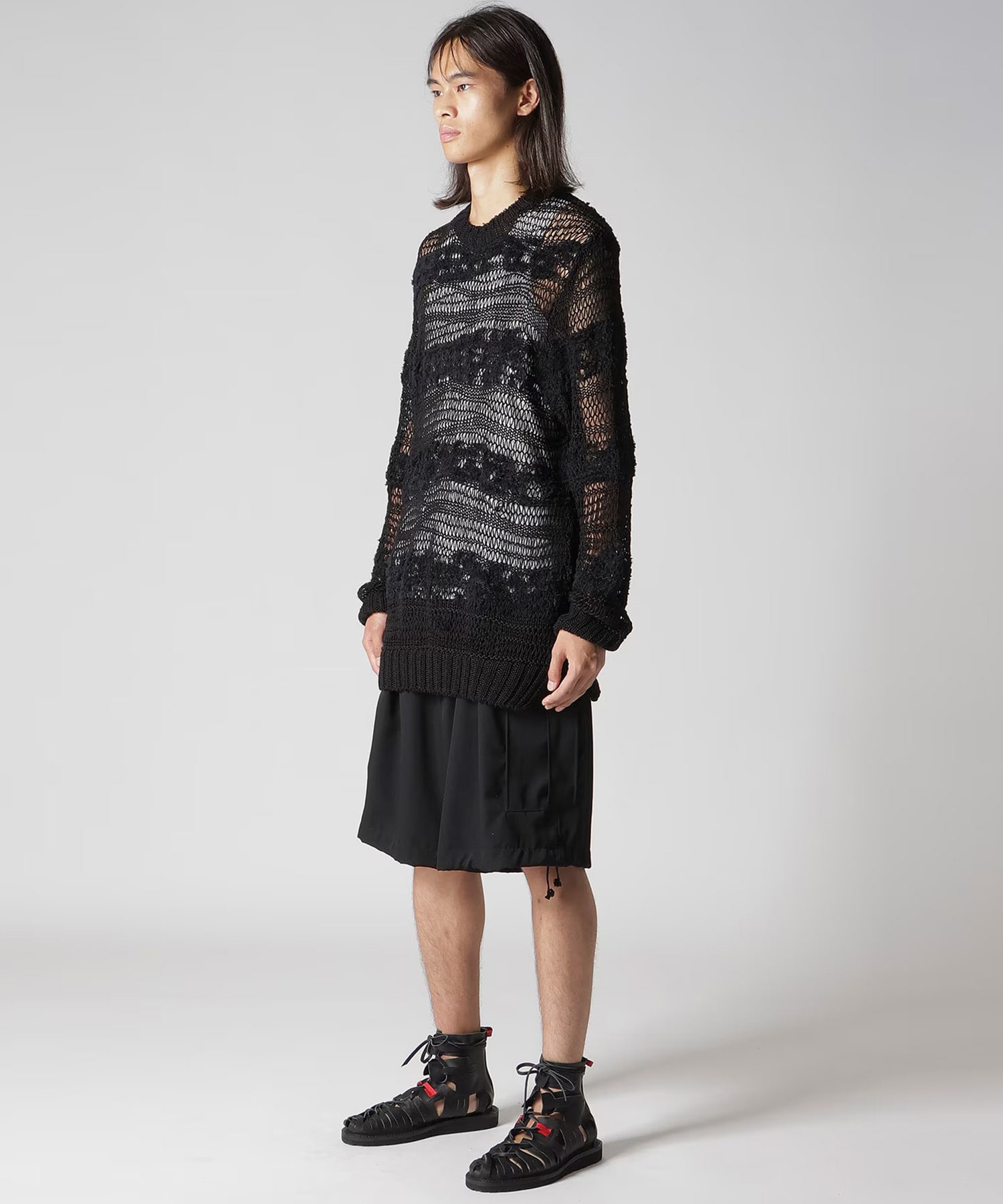 ボーダー切り替え丸首PO Yohji Yamamoto