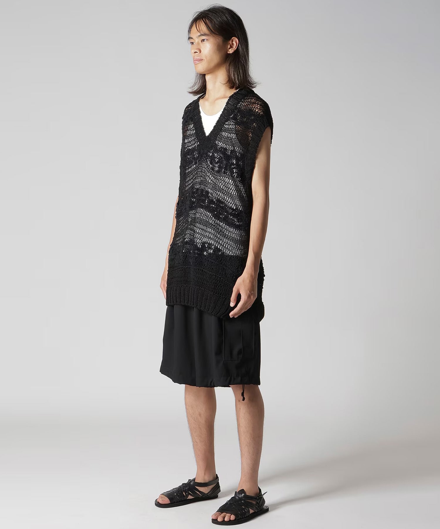 ボーダー切り替えV ベスト Yohji Yamamoto