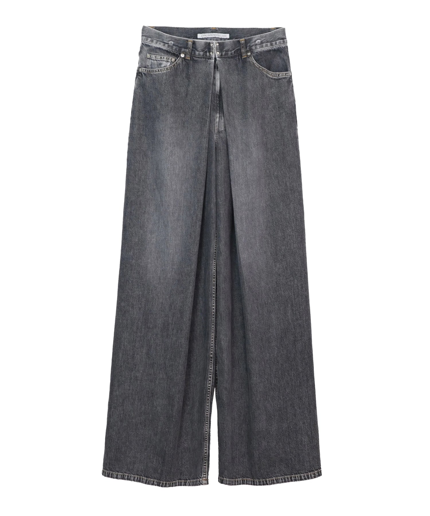 WASHED DENIM WIDE PANTS (SHORT LENGTH) JOHN LAWRENCE SULLIVAN
