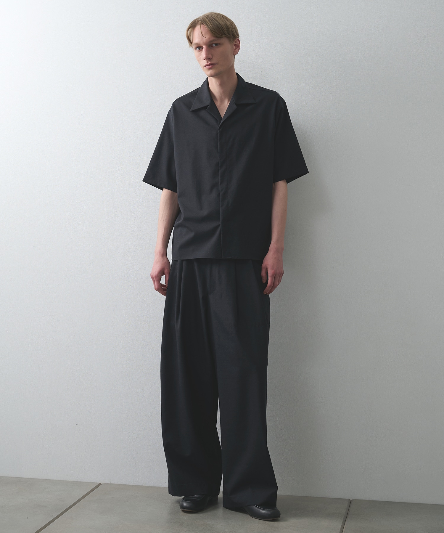 2/72ウールトロピカルワッシャー / ツータックバギートラウザーズ MARKAWARE/marka