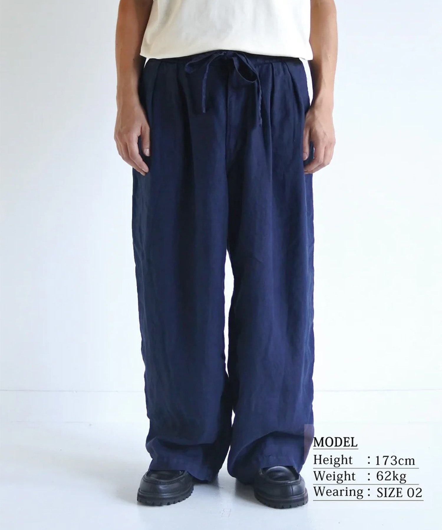 SULFUR DYED LINEN WIDE EASY PANTS ANACHRONORM