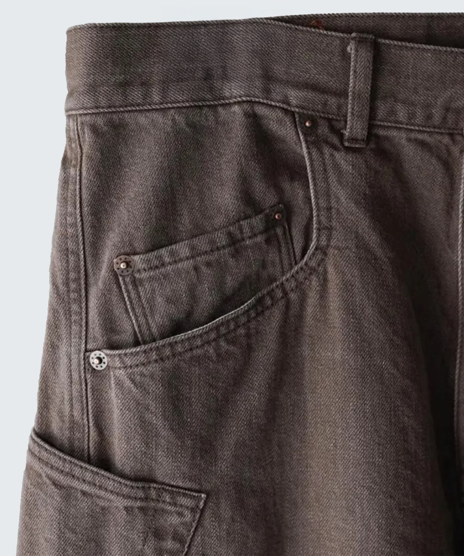 3D Cutting Denim Pants KHOKI