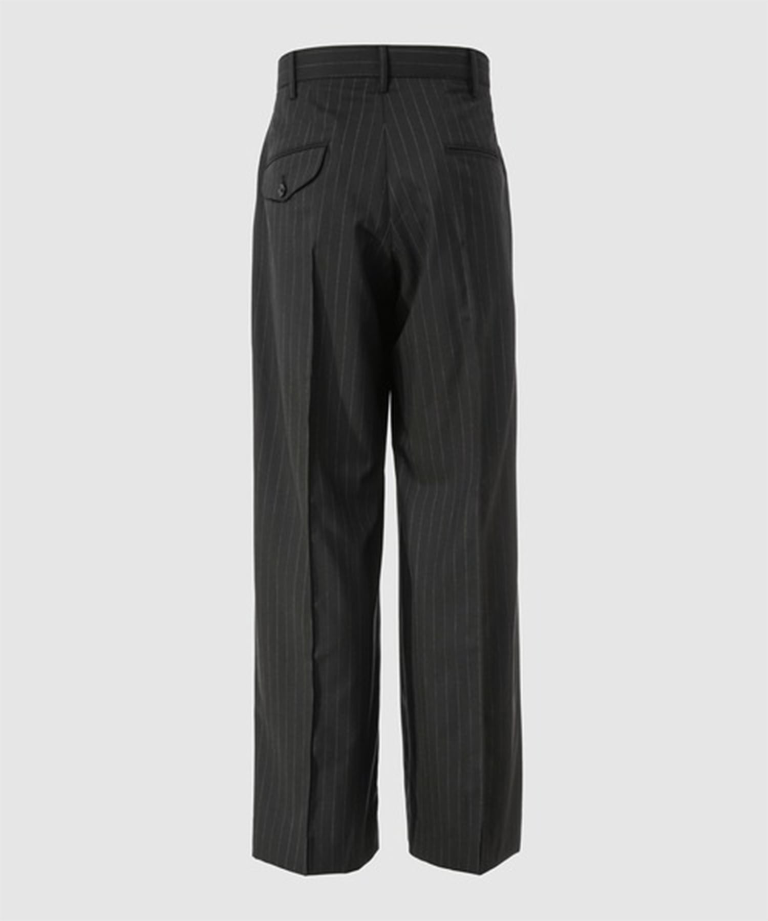 Pleated Stripe Summer Wool Pants KHOKI