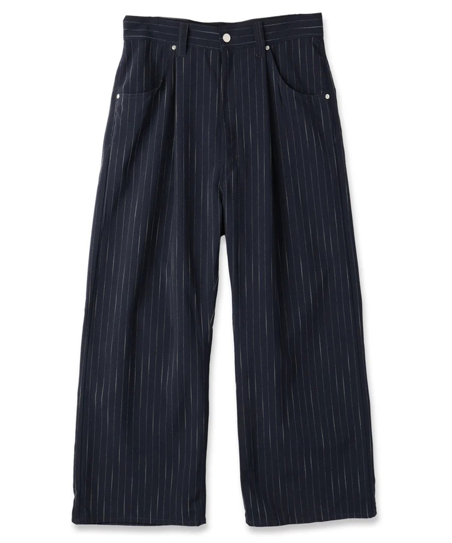 STRIPE WIDE ONE TUCK PANTS JieDa