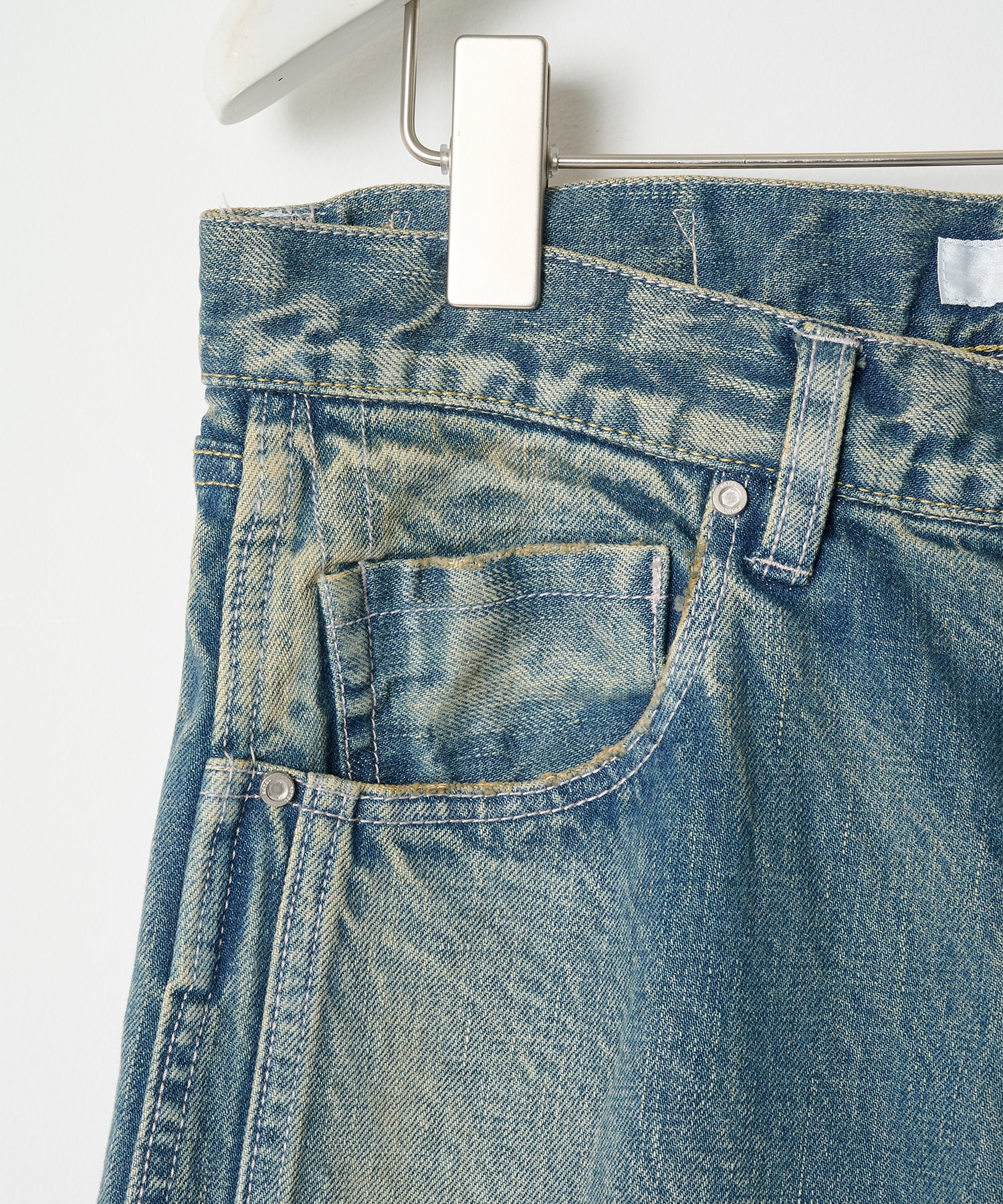 Triple Seams 6P Denim Wide Damage ROTOL