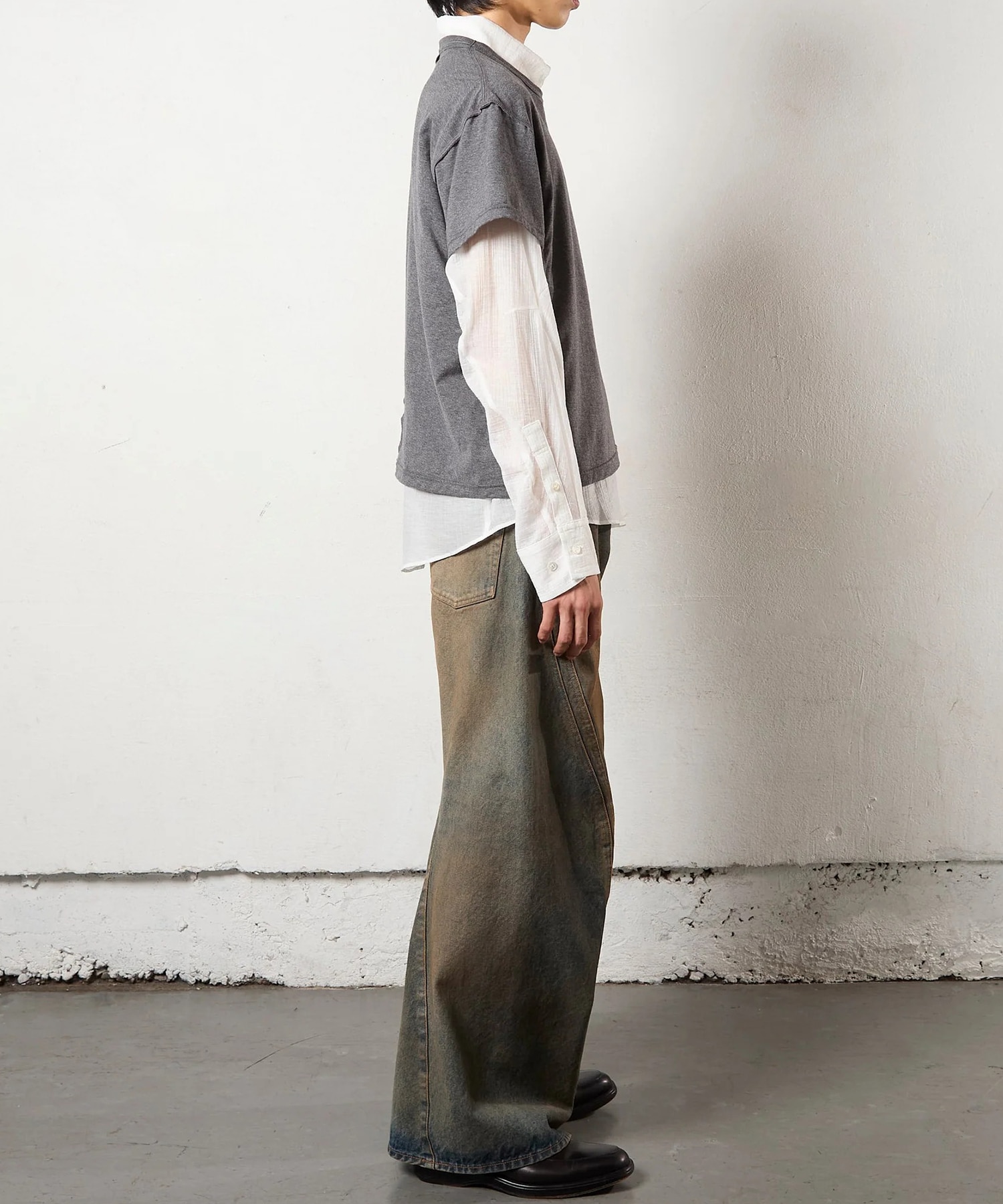 3D TWISTED WIDE LEG JEANS NVRFRGT