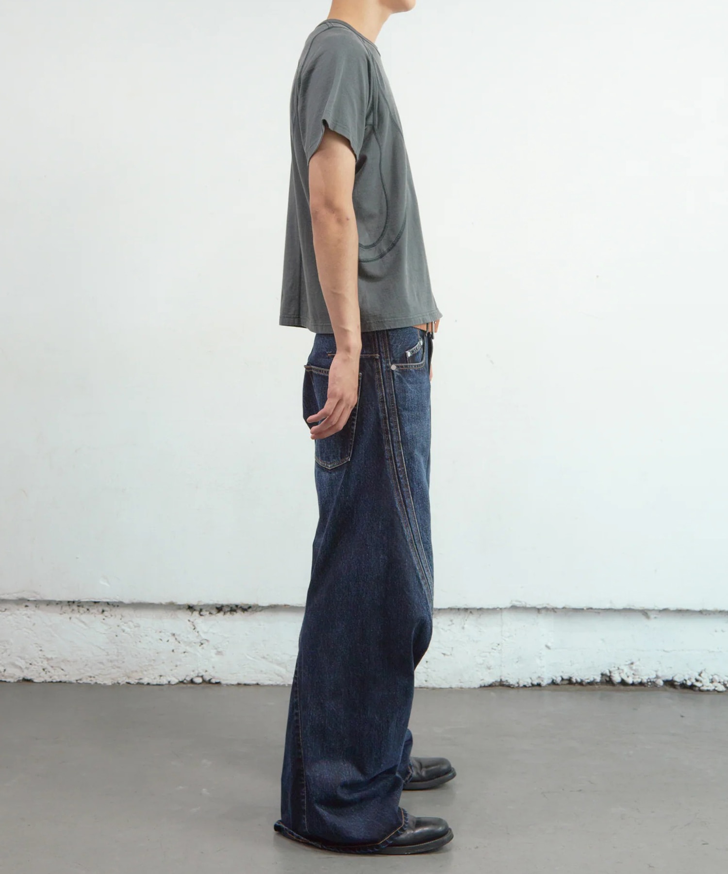 3D TWISTED WIDE LEG JEANS NVRFRGT