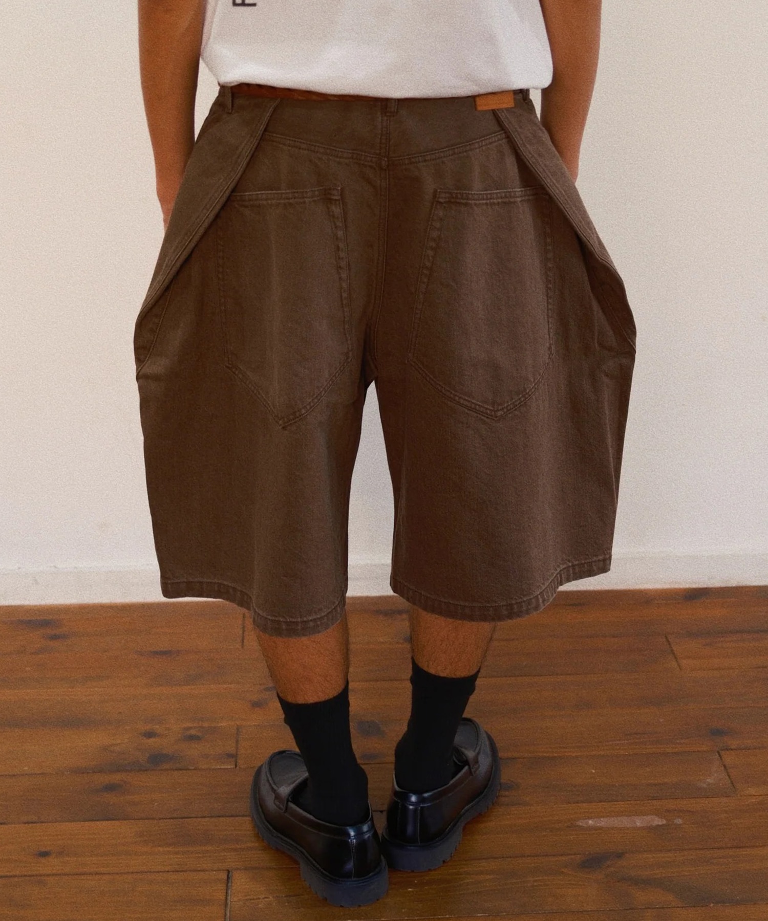 3D Cutting Half Denim Pants KHOKI