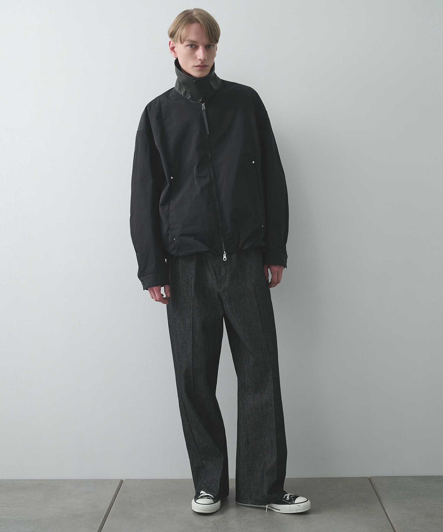 Leather collar Balloon Blouson STUDIOUS