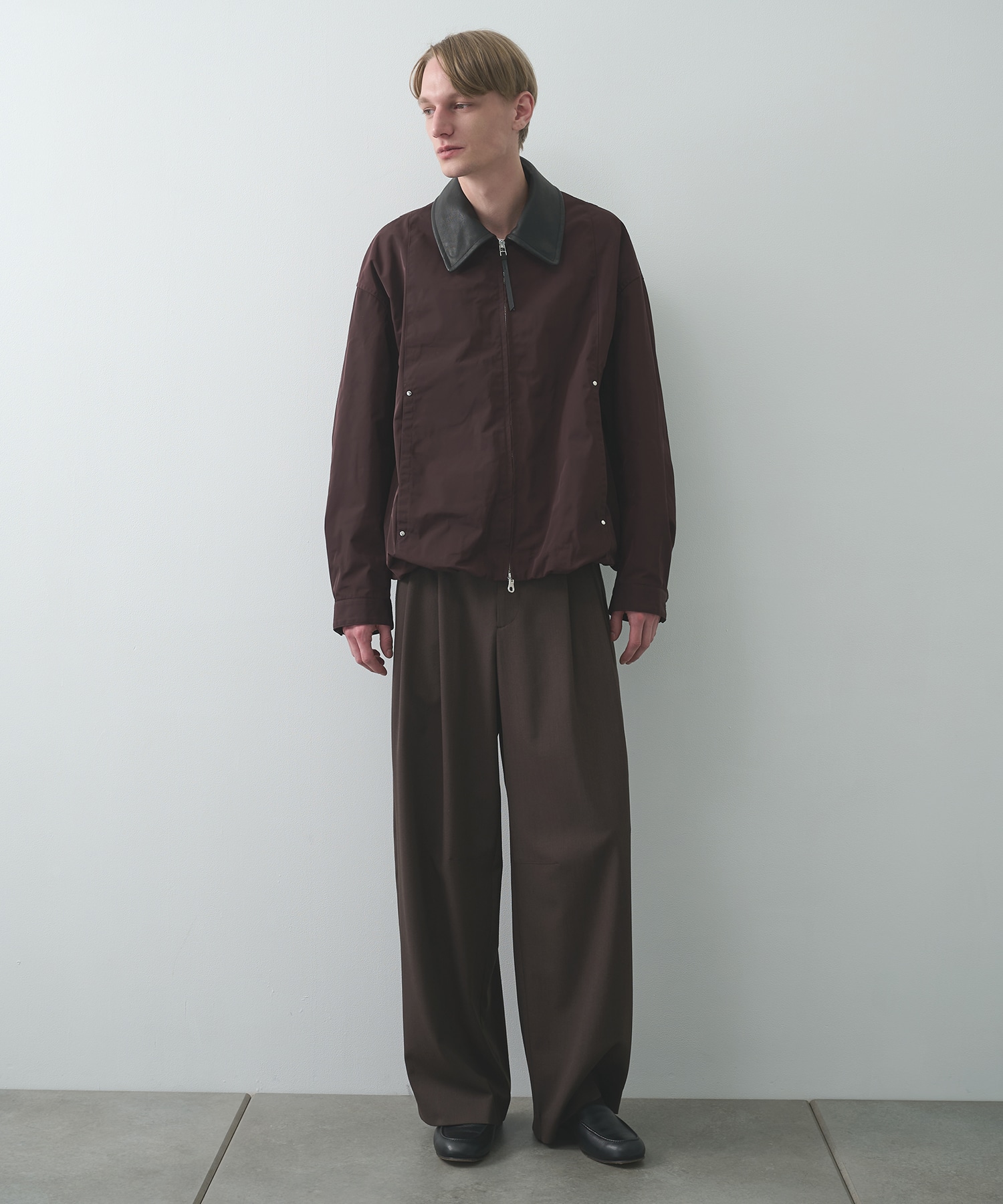 Leather collar Balloon Blouson STUDIOUS