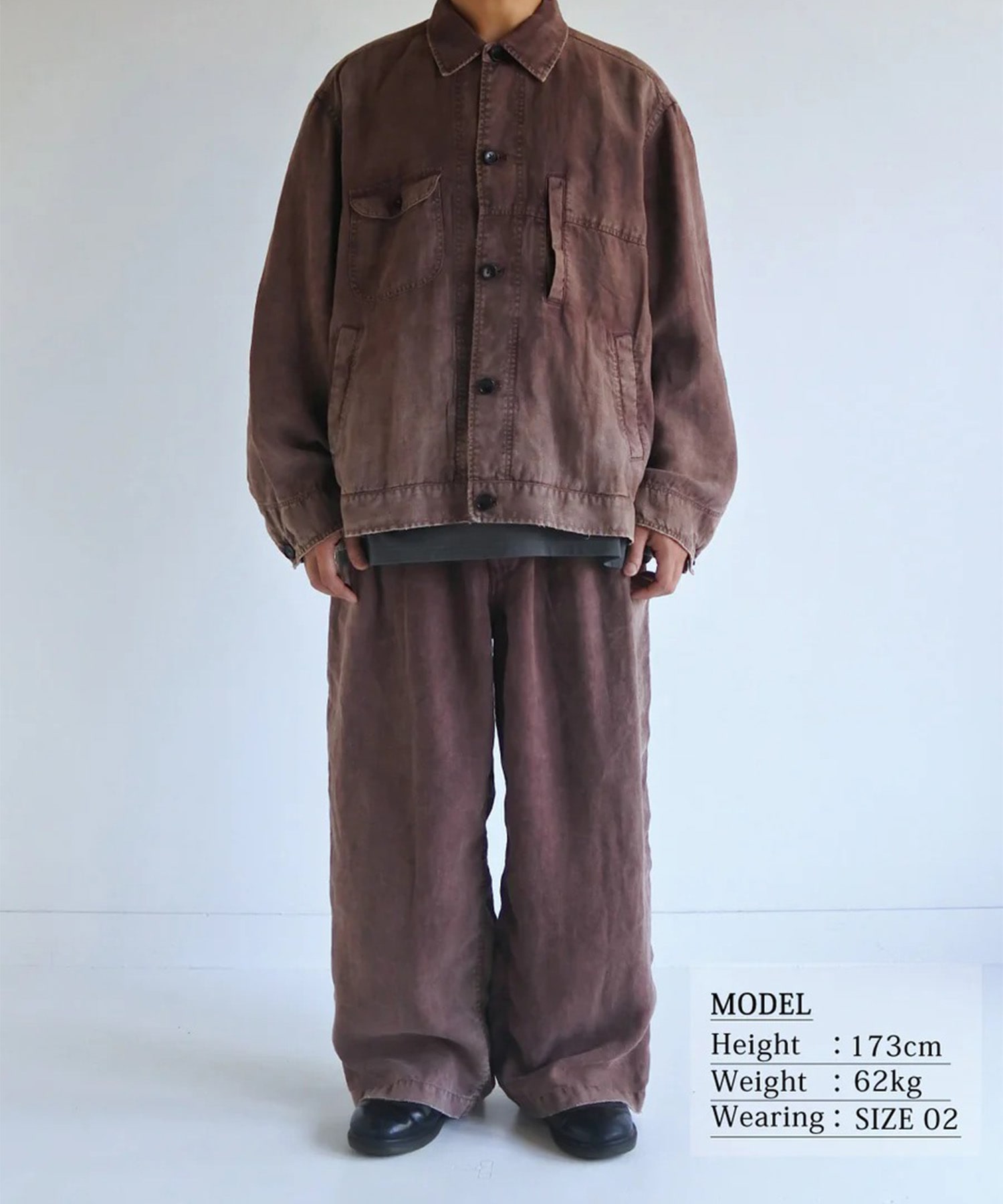 FADED SULFUR DYED LINEN UTILITY JACKET ANACHRONORM