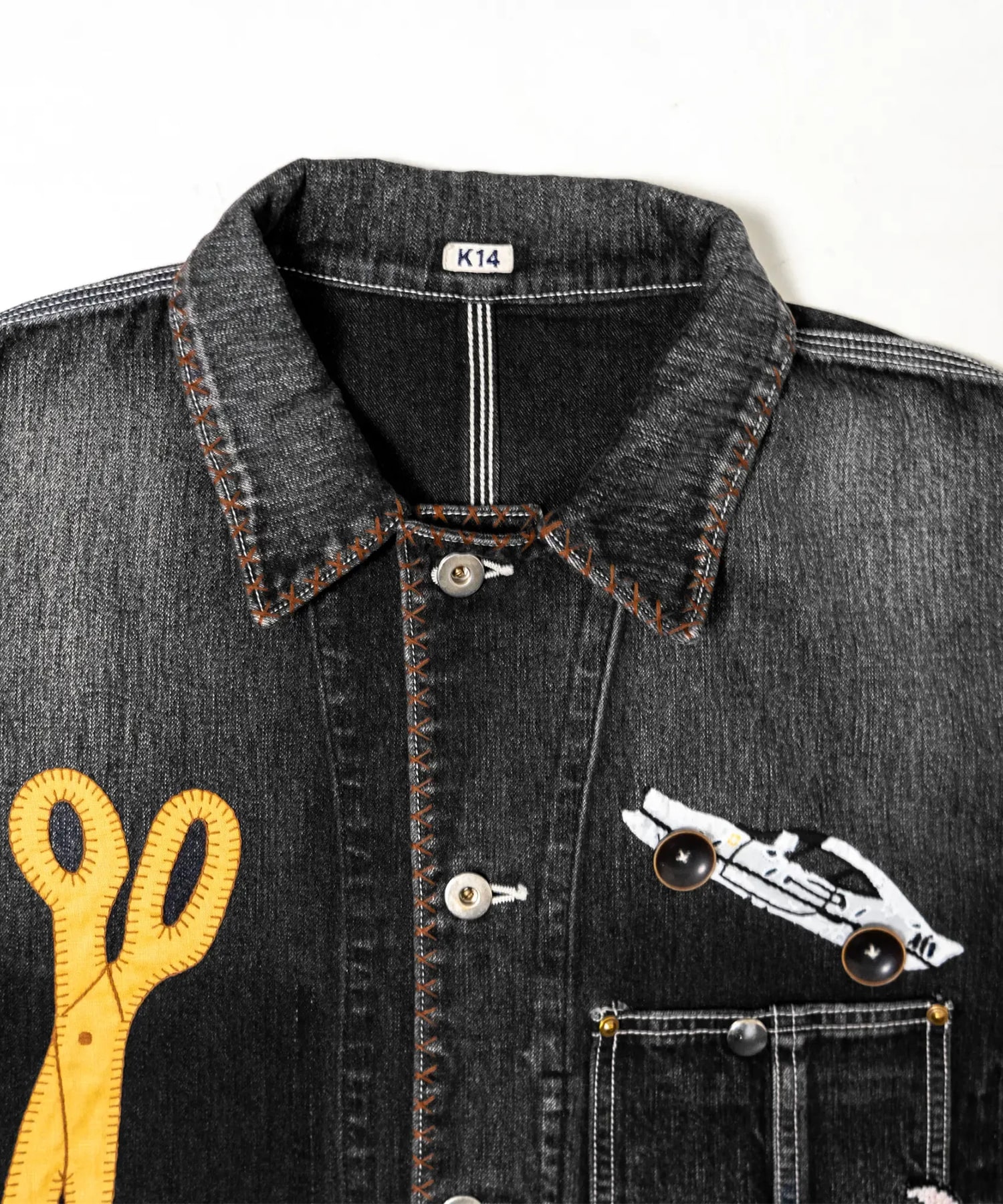 Hand-Embroidered Denim Coverall KHOKI