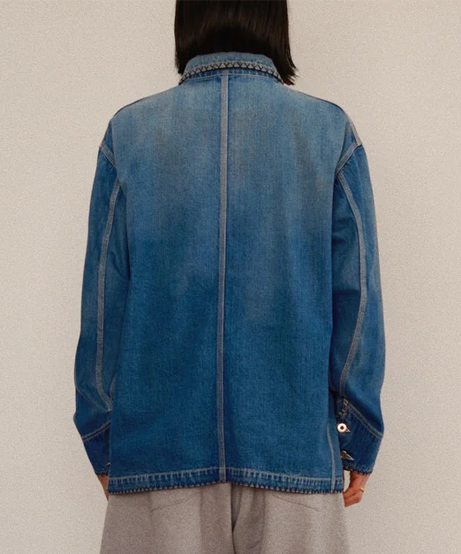 Hand-Embroidered Denim Coverall KHOKI