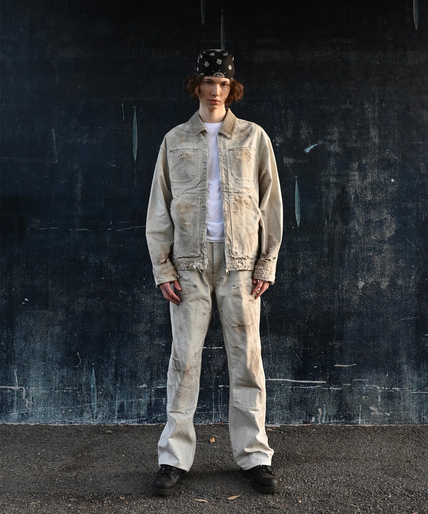 Distressed Work Jacket MIYAGIHIDETAKA