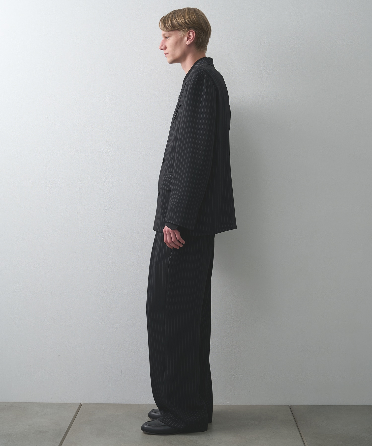 Stripe Double Cloth Button-Tab Pocket Tailored Jacket CULLNI