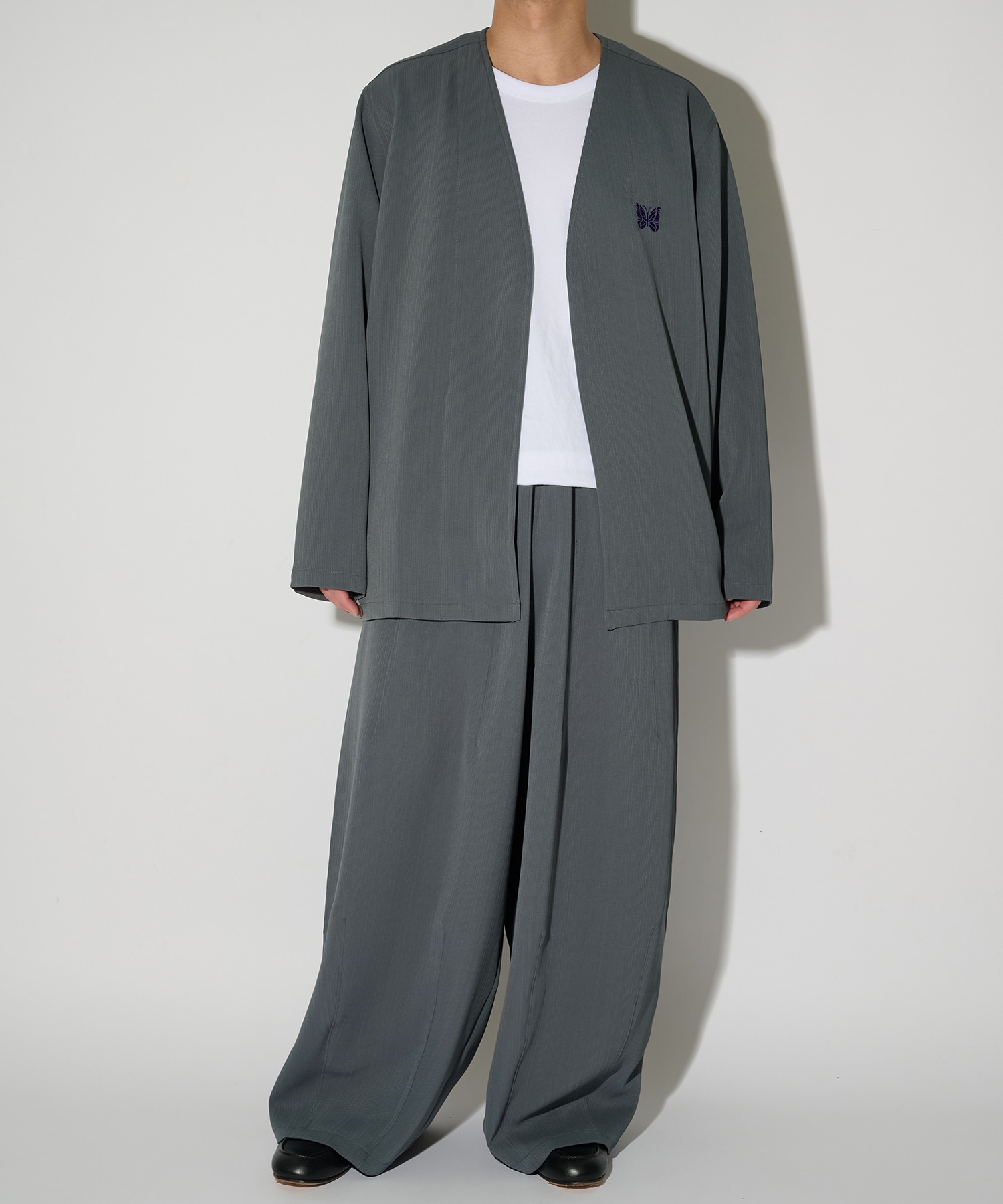 別注 Papillon Emb. Cardigan - Art Pique Pleats NEEDLES