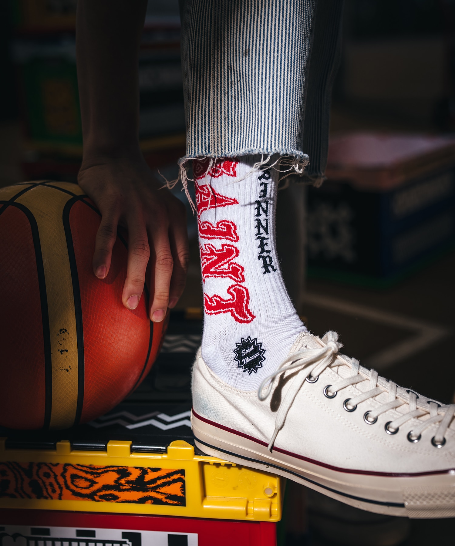 SM-MK8-0000-106/SOCKS/SAINT/WHITE RED SAINT M××××××