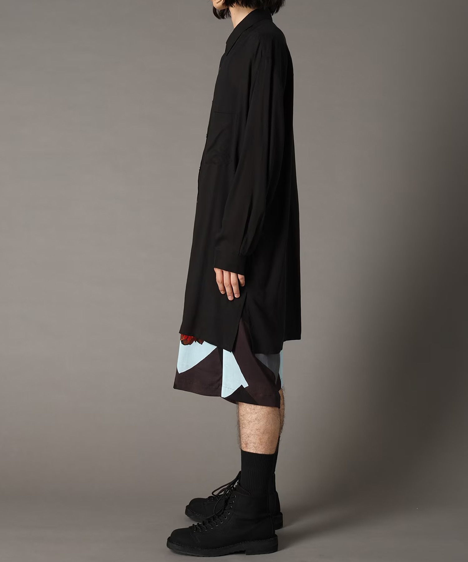 袖下スリットロングシャツ GroundY