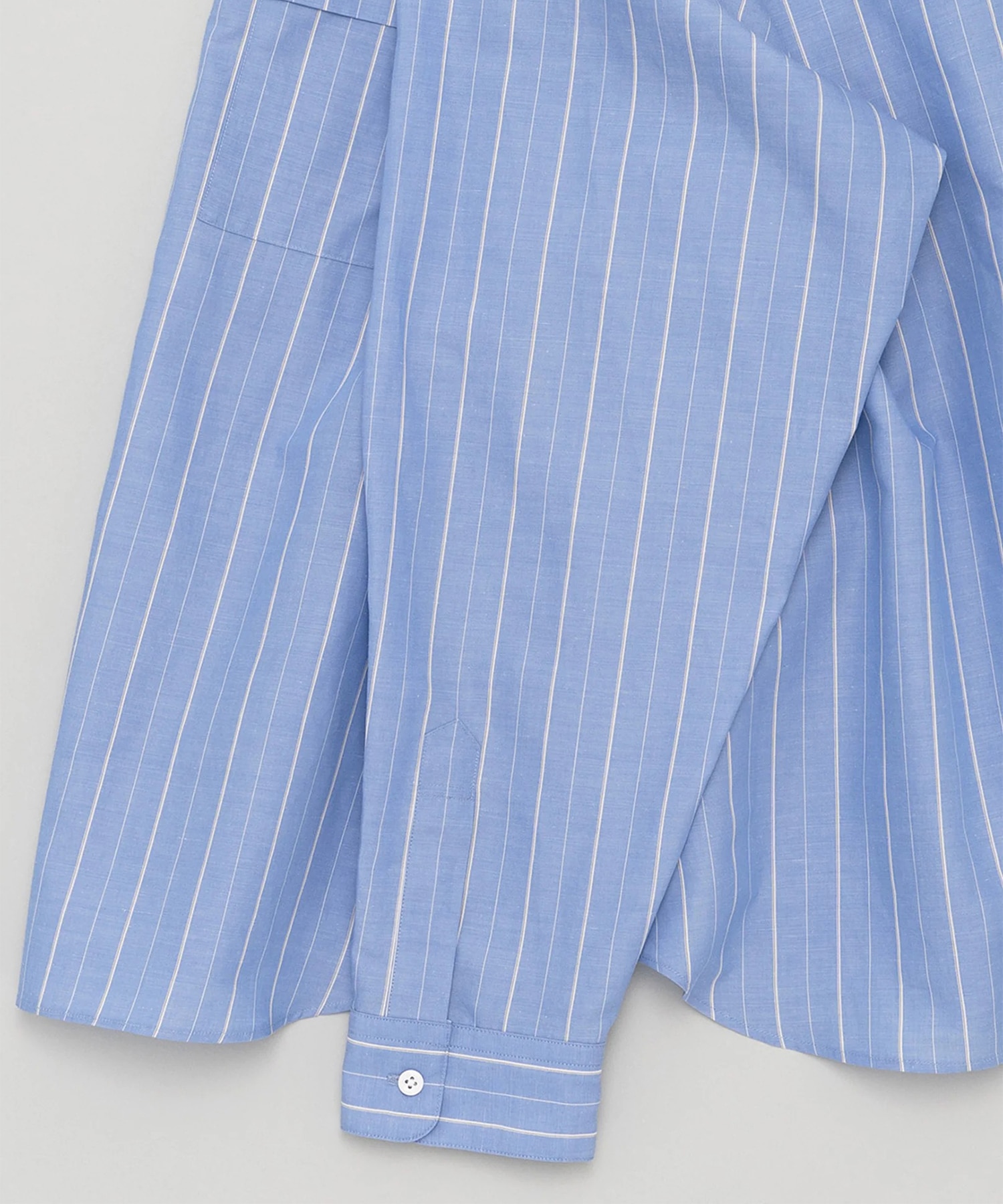 Cotton/ramie band collar shirt STILL BY HAND