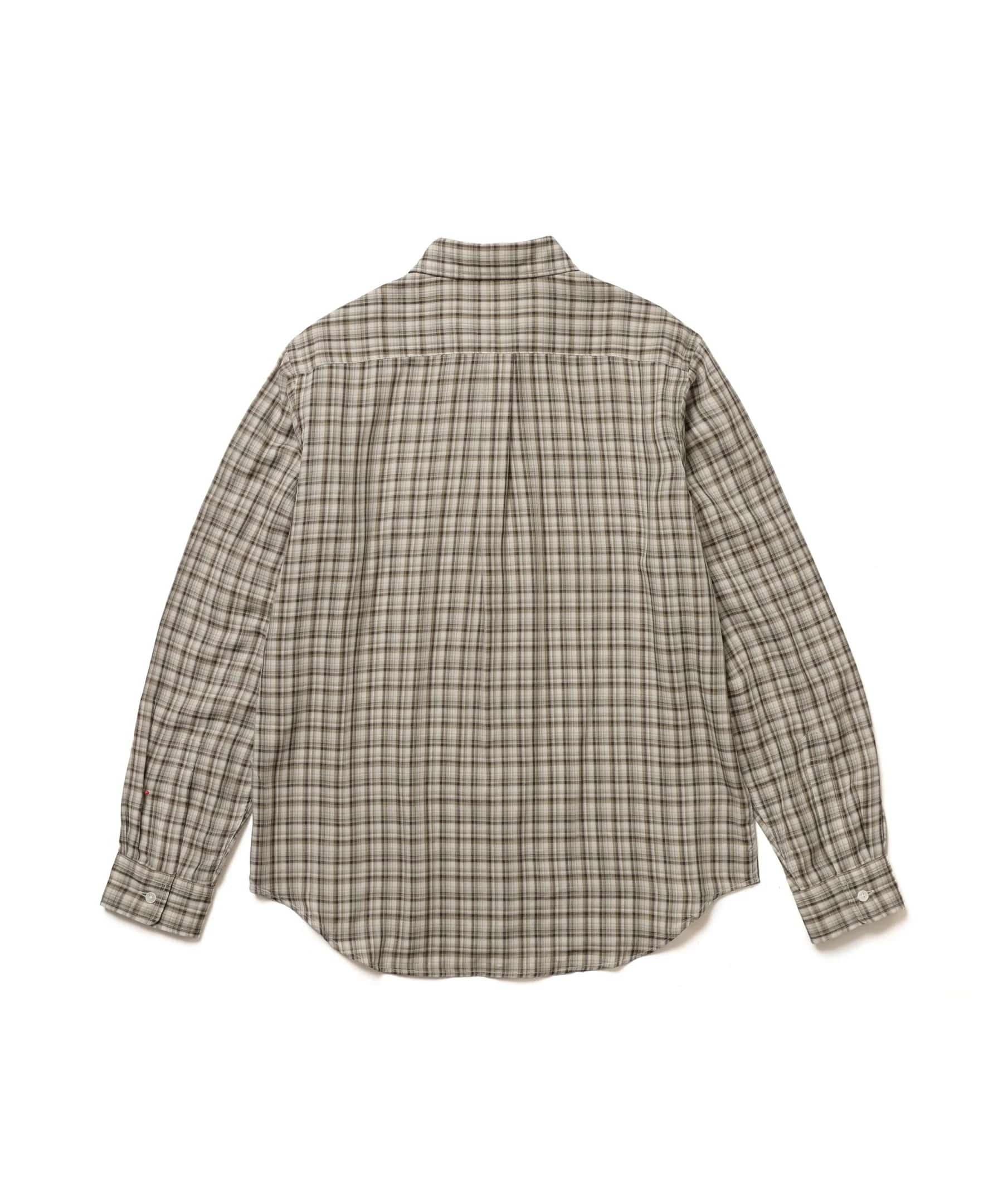 DOUBLE GAUZE MADRAS CHECK /REGULAR COLLAR SHIRT MR.OLIVE