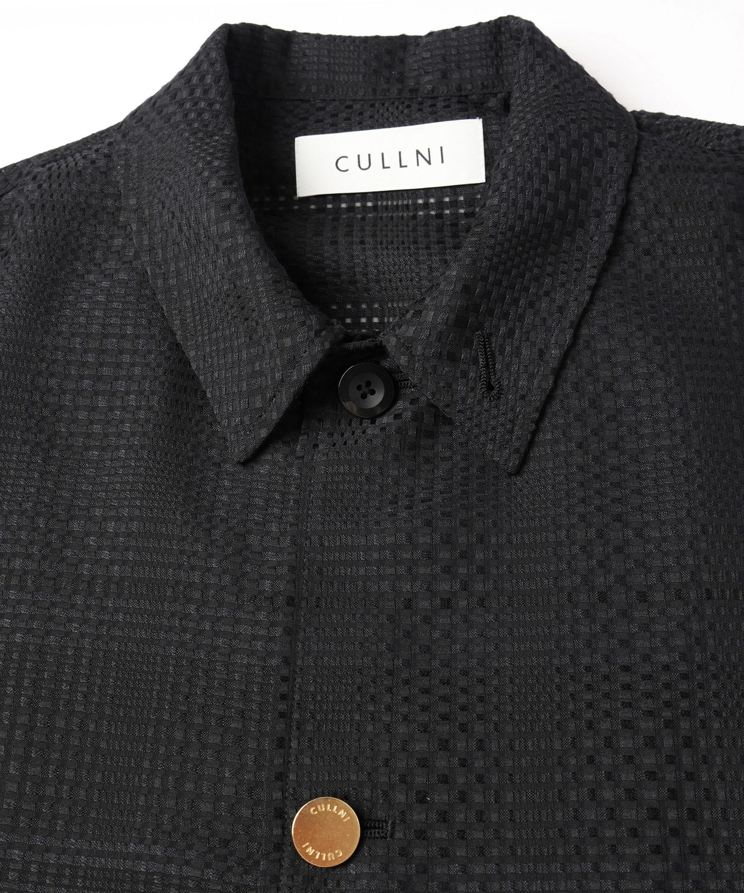 Sheer Tile Check Drawstring S/S Shirt CULLNI