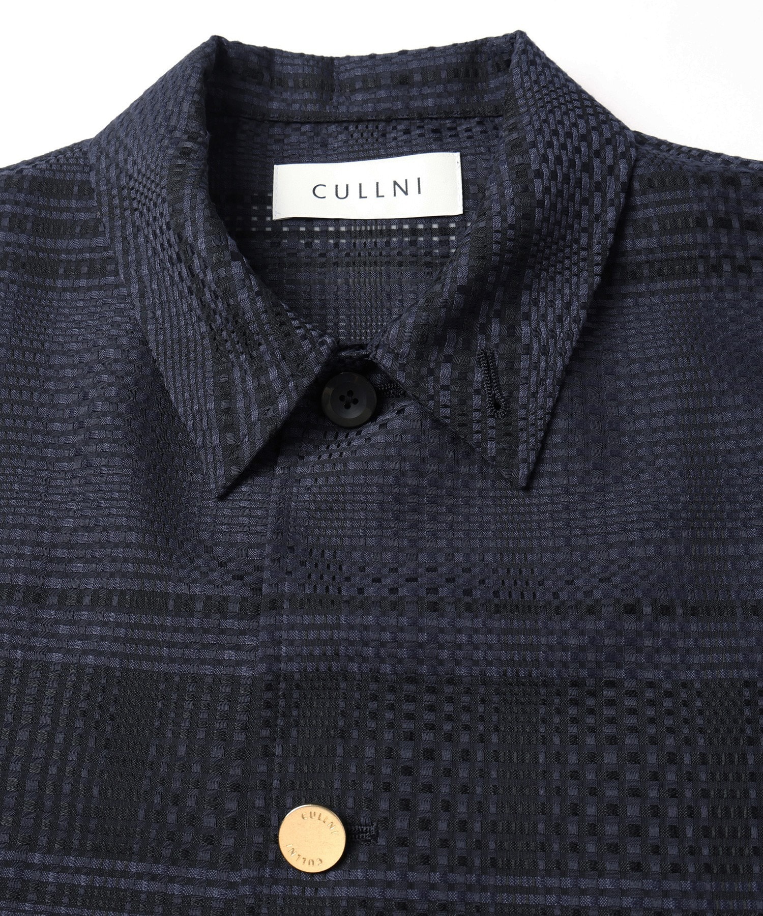 Sheer Tile Check Drawstring S/S Shirt CULLNI