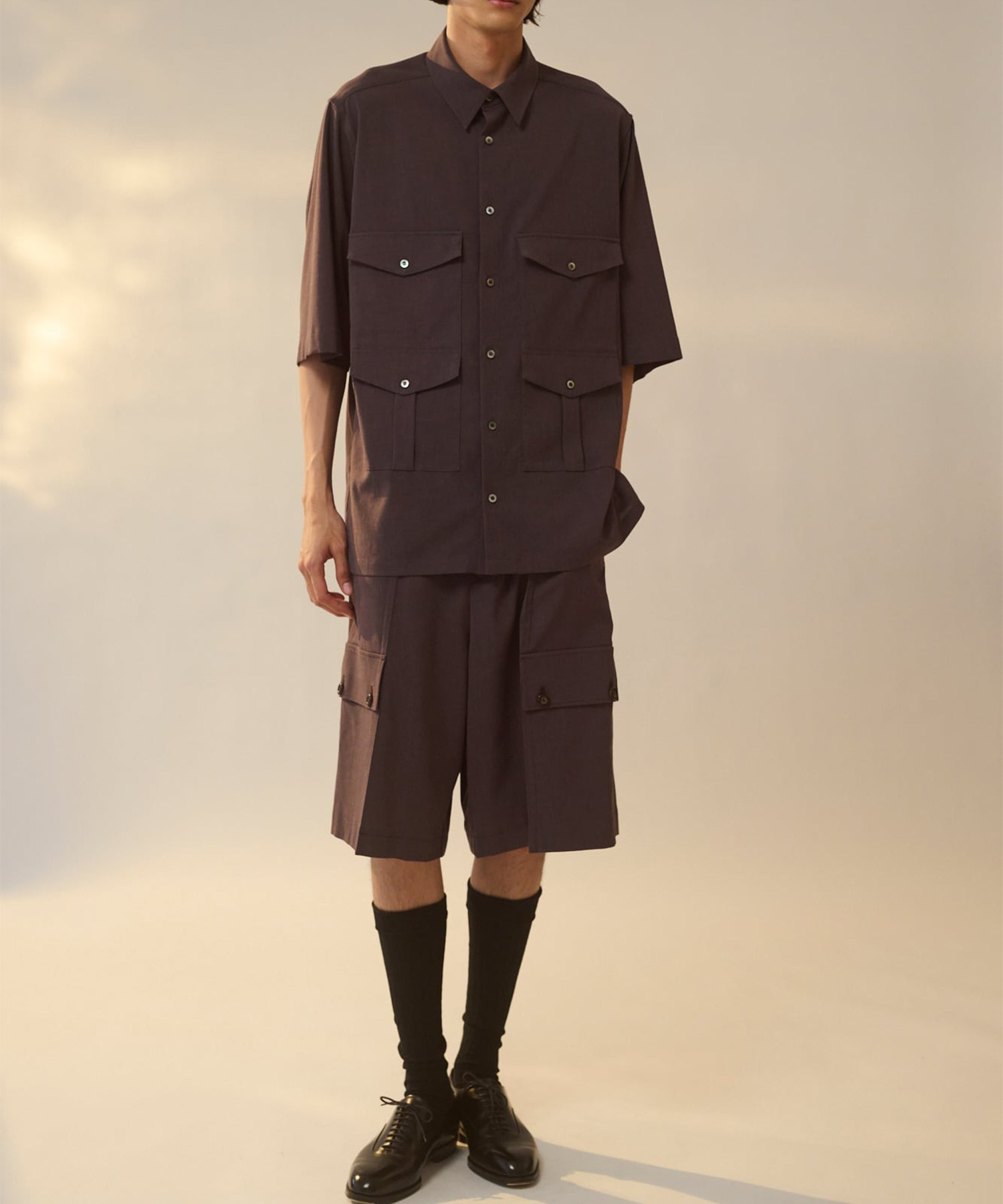 Multi Pocket Half Sleeve Shirt UJOH HOMME