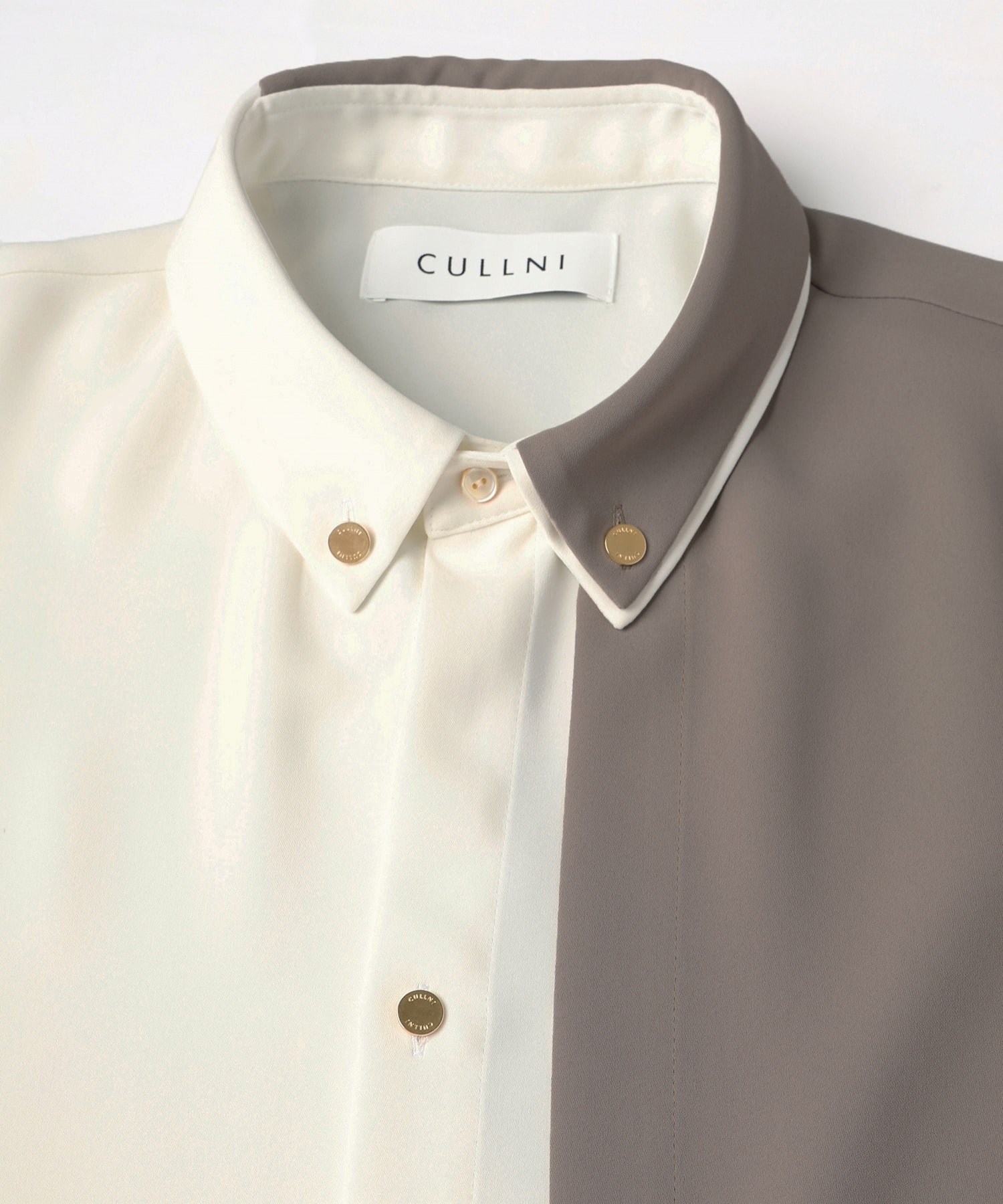 Double Cloth Layered Bi-Color Short Sleeve Shirt CULLNI