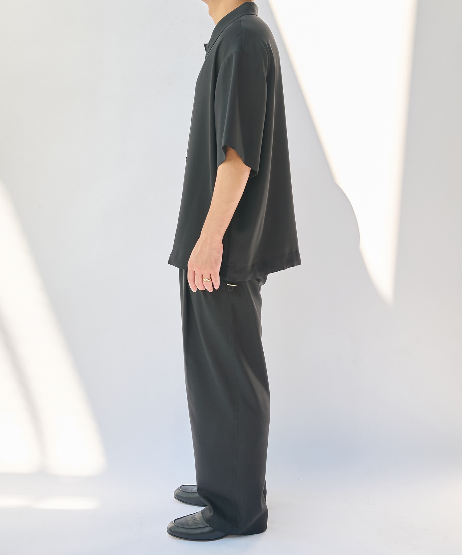 Dry Stretch Cloth Drawstring Short Sleeve Shirt CULLNI