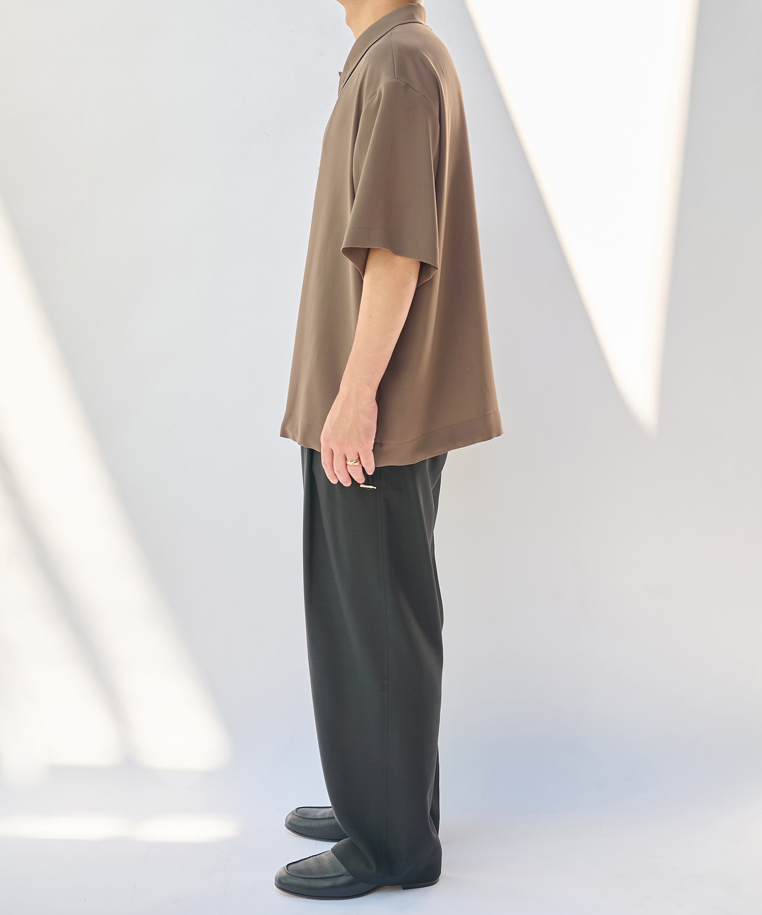 Dry Stretch Cloth Drawstring Short Sleeve Shirt CULLNI