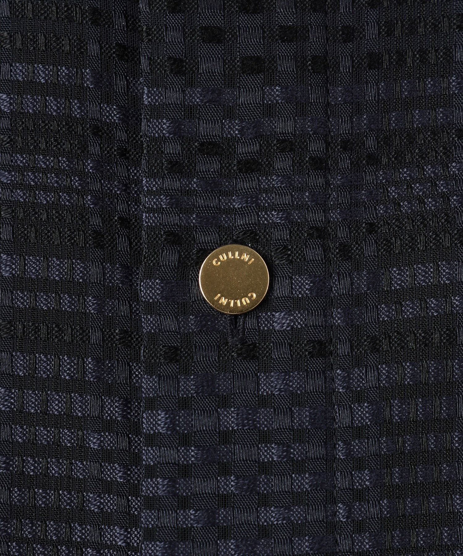 Sheer Tile Check Chin Tab Short Sleeve Shirt CULLNI