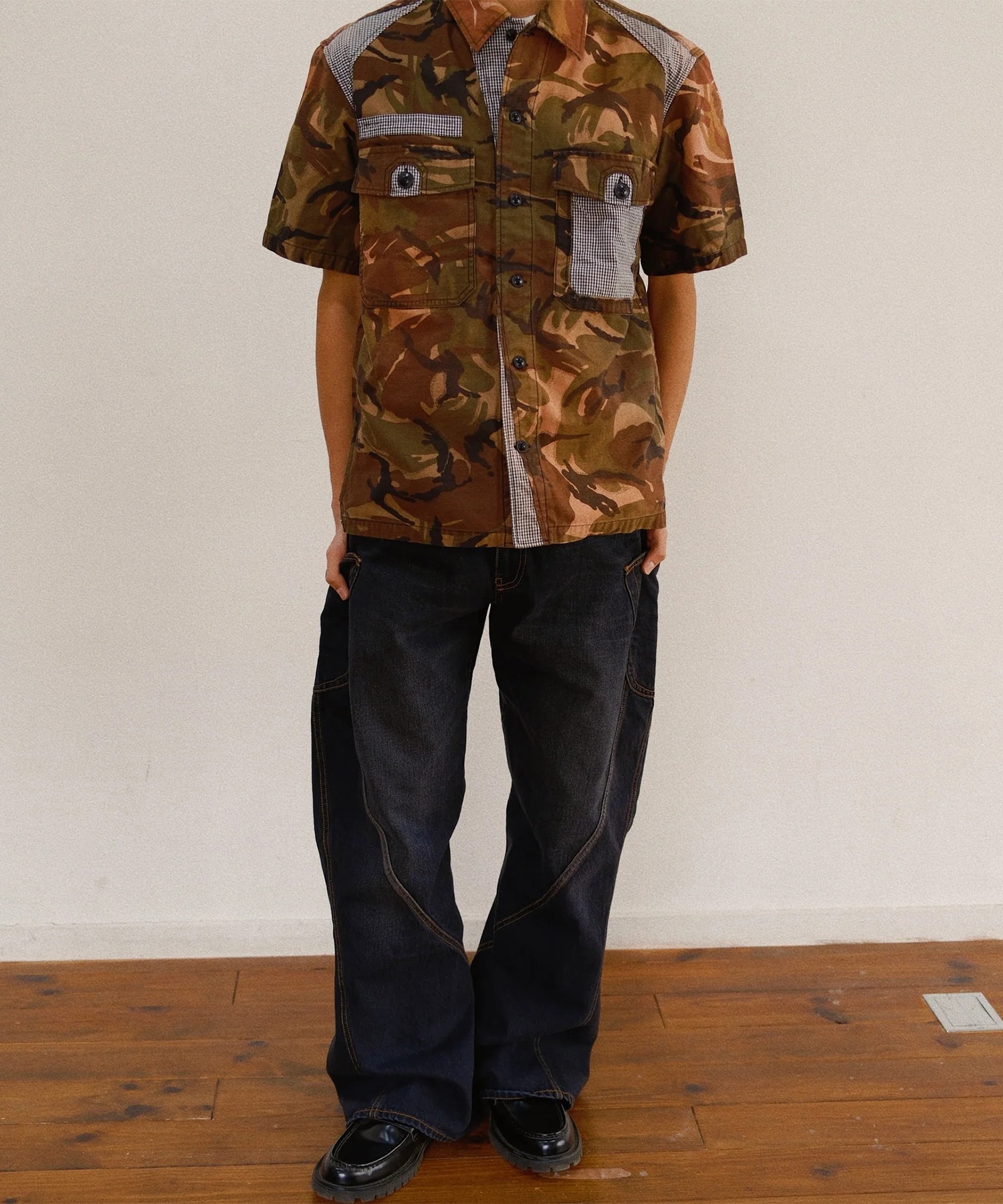 Patchworked Camo Shirt KHOKI