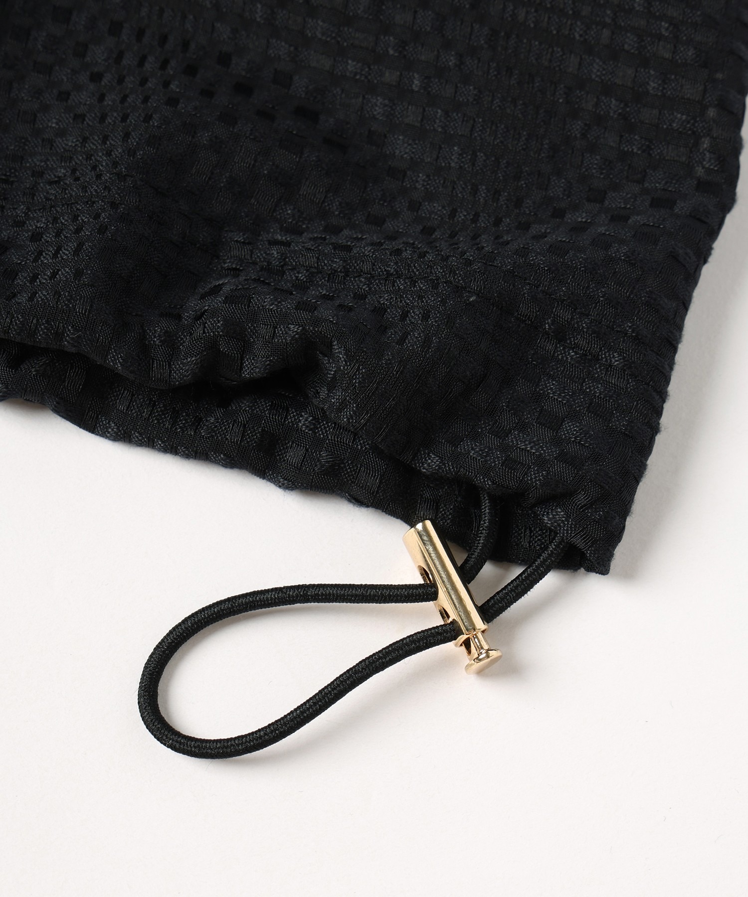 Sheer Tile Check Drawstring Short Sleeve Pullover CULLNI