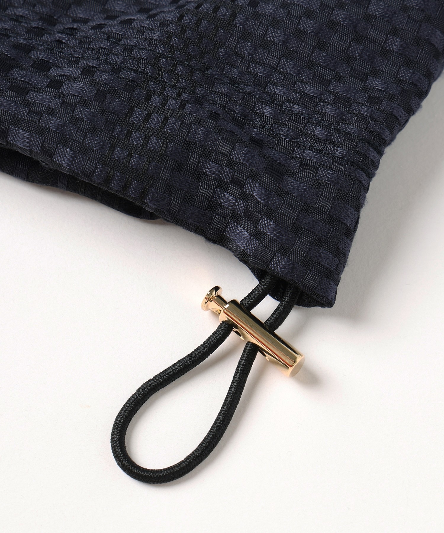 Sheer Tile Check Drawstring Short Sleeve Pullover CULLNI