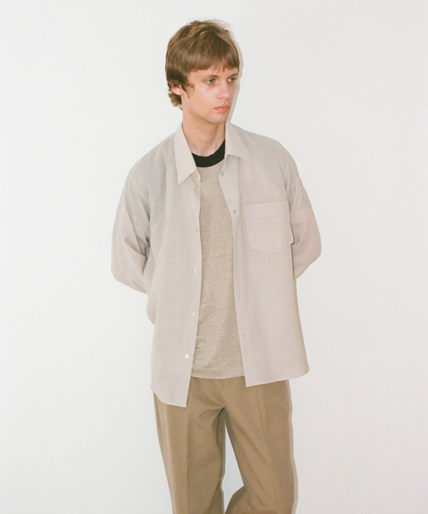 Linen Raglan Sleeve shirt MATSUFUJI