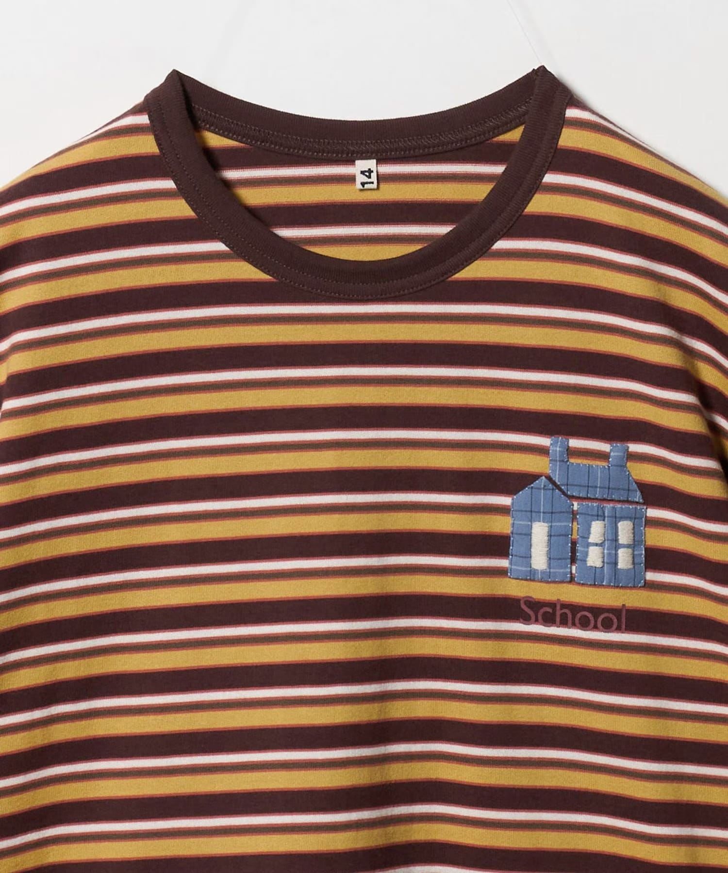 Hand-Embroidered Stripe T-Shirt KHOKI