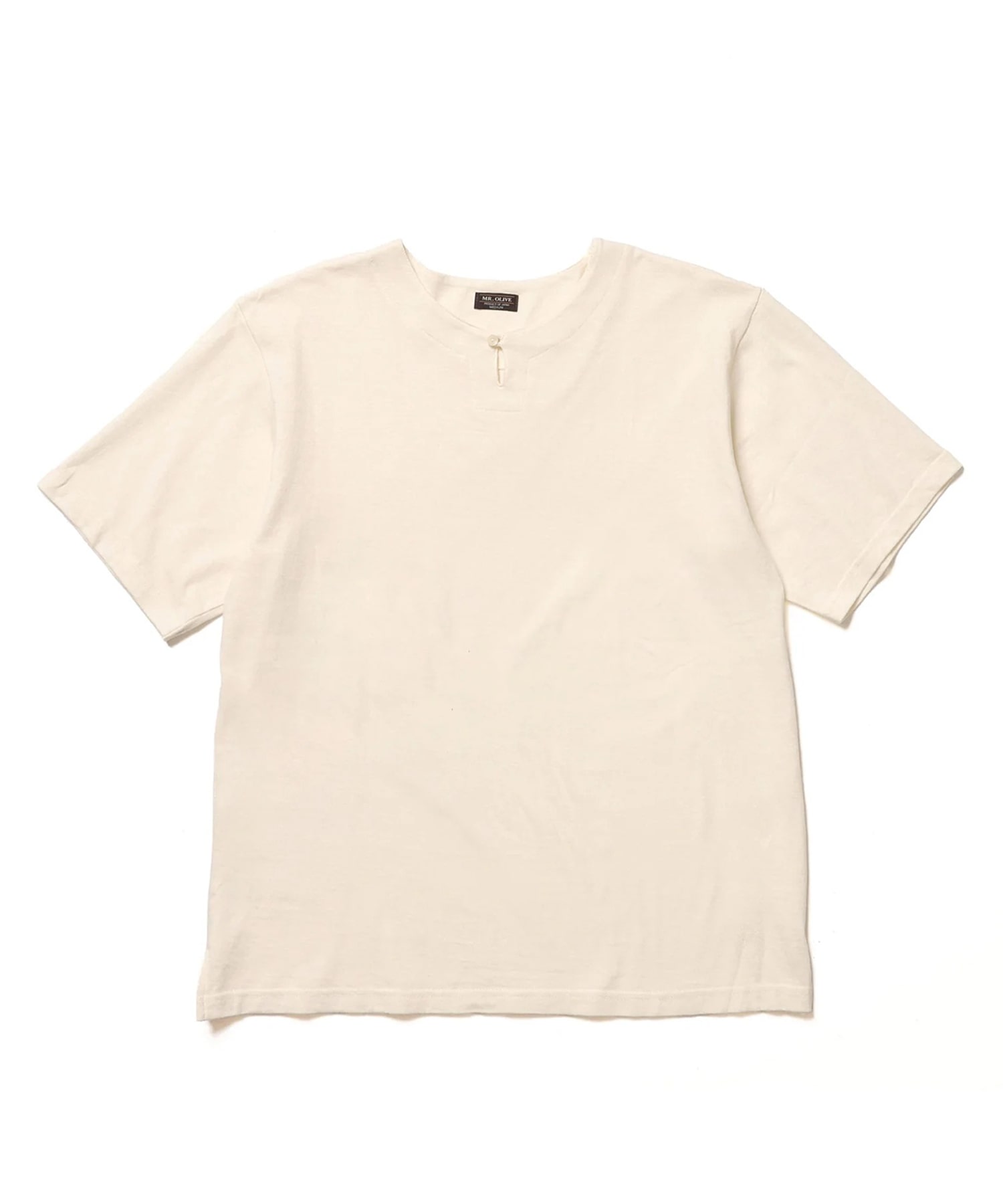 88/12 VINTAGE MATERIAL /KEY NECK T-SHIRT MR.OLIVE