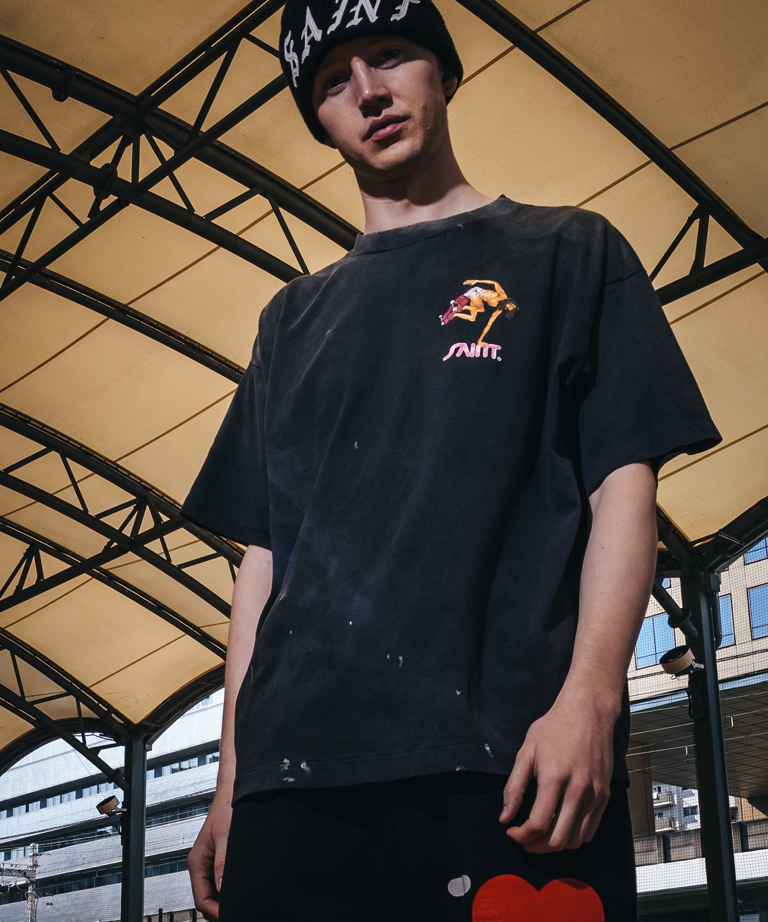 SM-MK8-0000-007/SS T-SHIRT/SKATE/BLACK SAINT M××××××