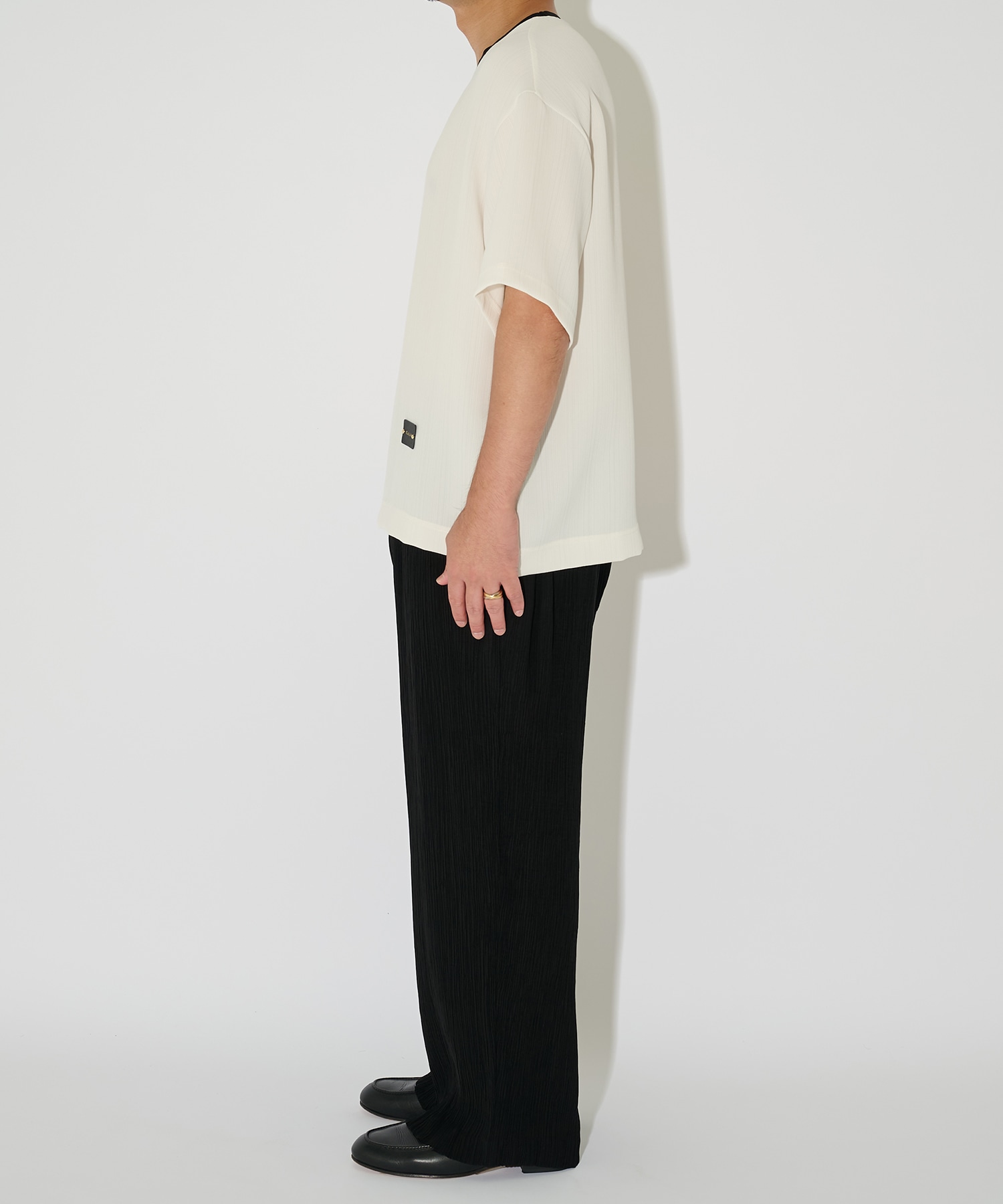 別注 Cord pique Leather Patch Short Sleeve Pullover CULLNI