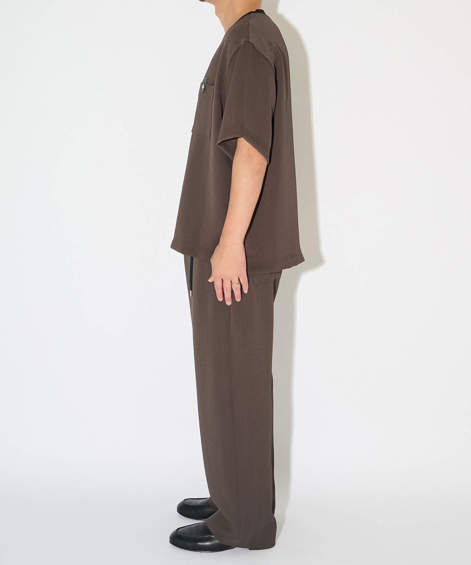 別注 Cord pique Leather Patch Short Sleeve Pullover CULLNI