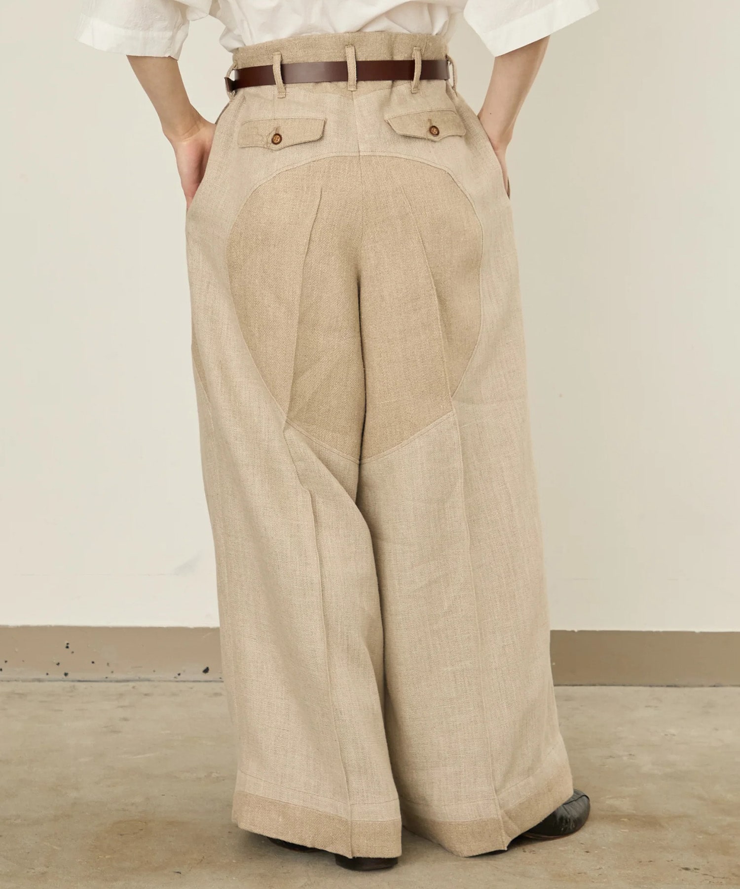 LINEN WIDE PANTS I'm here