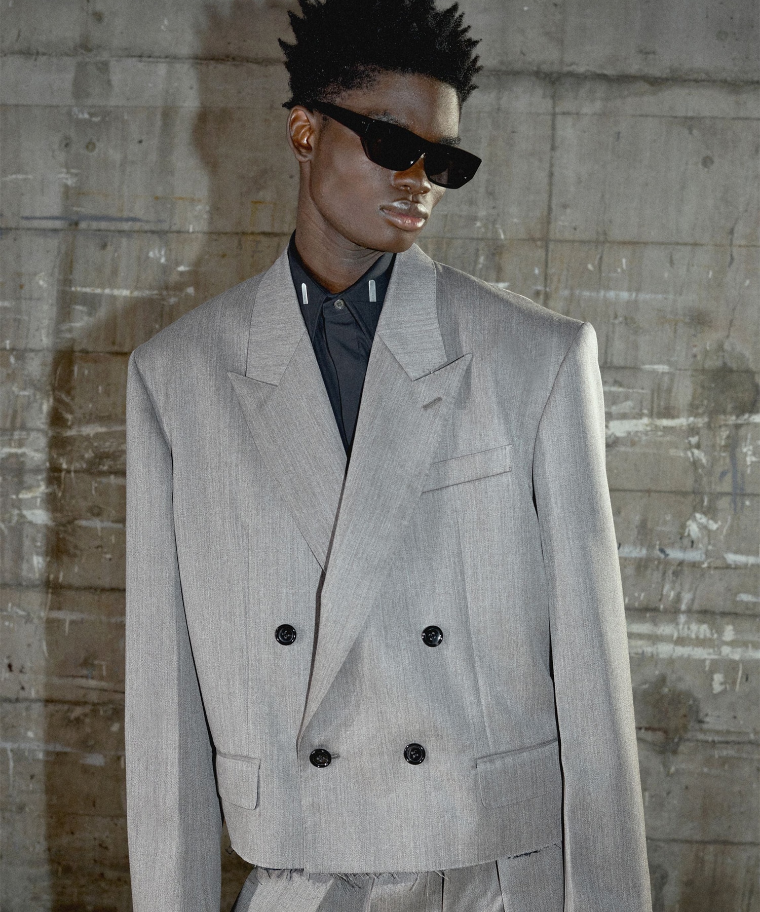 WOOL GABARDINE CUT-OFF SPENCER JACKET JOHN LAWRENCE SULLIVAN