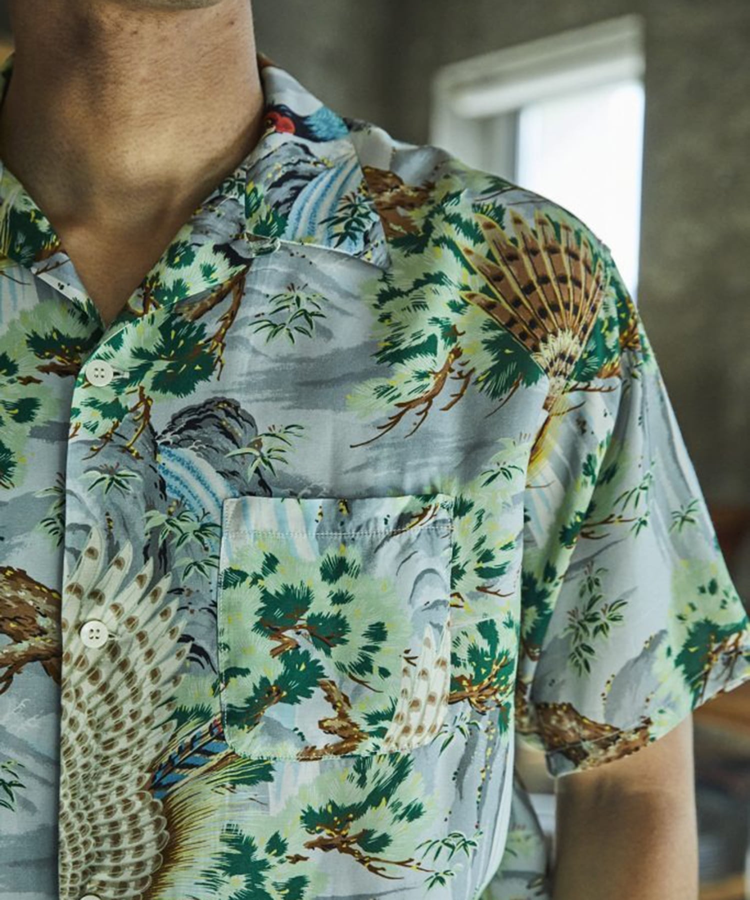 PEACOCK GARDEN HAWAIIAN SHIRT orSlow