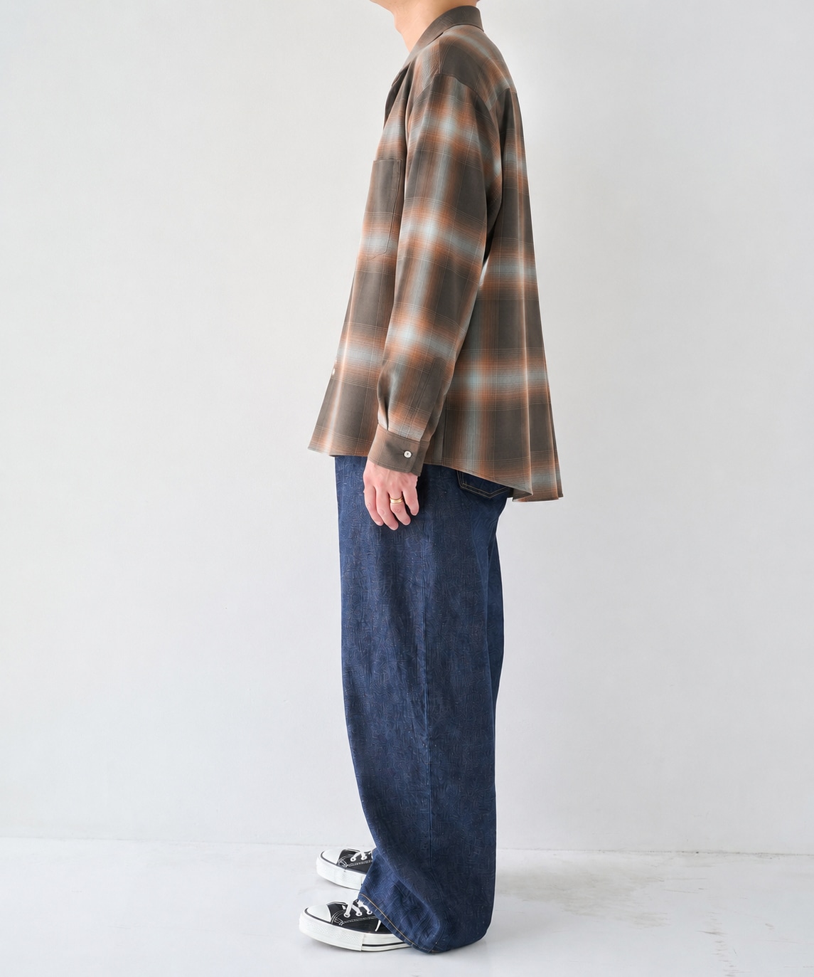 Fine Wool Smooth Check Shirts STUDIOUS